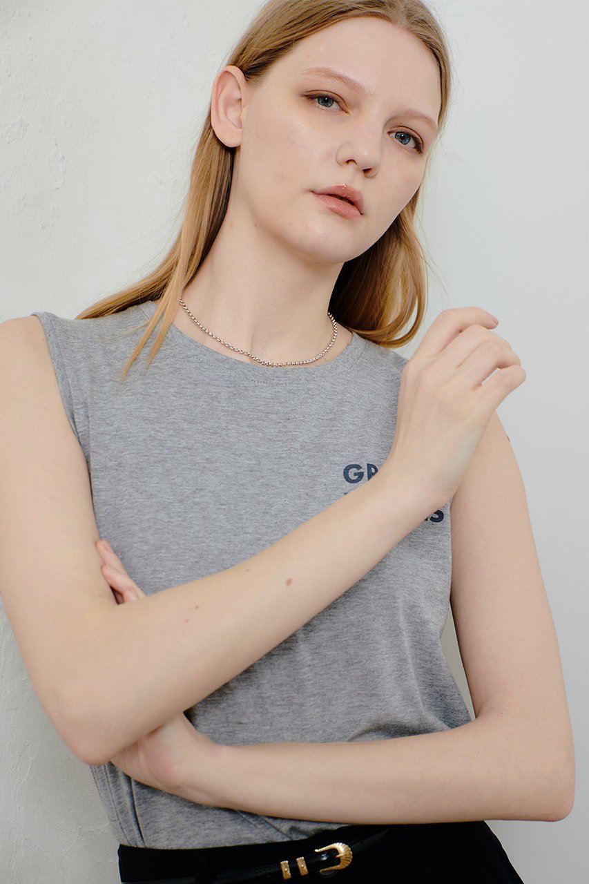 【アルアバイル/allureville】のサイドロゴノースリーブTシャツ 人気、トレンドファッション・服の通販 founy(ファニー) 　ファッション　Fashion　レディースファッション　Fashion for Women　トップス・カットソー　Cut & Sew Tops　キャミソール&ノースリーブ　Camisoles & Sleeveless Tops　シャツ・ブラウス・オフィスカジュアル　Elegant Blouses & Button-Ups　ロングTシャツ・Tシャツ　Longline T-Shirts & Tees　カットソー・ベーシックTシャツ　Cut-and-Sewn Tops / Stretch Tees & Basics　キャミソール　Camisole, Spaghetti Strap Top　シンプル　Simple, Minimal　タンク　Tank Top, Sleeveless Top　ノースリーブ　Sleeveless, No-Sleeve　ボトム　Bottoms, Lower Wear　other-6|ID: prp329100004468925 ipo3291000000032706908