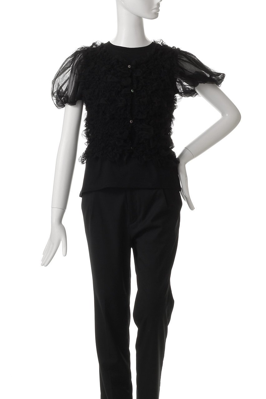 【クラネ/CLANE】のTULLE VEST LAYERED TOPS/ブラウス 人気、トレンドファッション・服の通販 founy(ファニー) 　ファッション　Fashion　レディースファッション　Fashion for Women　アウター　Coat / Outerwear Collection　トップス・カットソー　Cut & Sew Tops　シャツ・ブラウス・オフィスカジュアル　Elegant Blouses & Button-Ups　ベスト&ジレ / 重ね着スタイル　Vests & Gilets　おすすめ　Recommended / Our Picks　シアー　Sheer, See-Through　ショート　Short, Short Length　スリーブ　Sleeve, Long Sleeve / Short Sleeve　デニム　Denim, Jeans Material　パーティ　Party, Party Style　フェミニン　Feminine, Girly　other-2|ID: prp329100004468926 ipo3291000000032842846