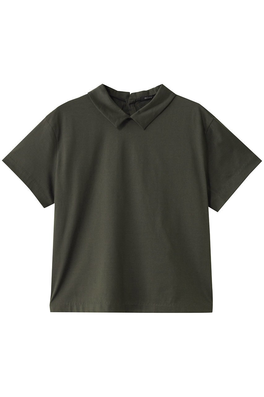 【ミズイロ インド/mizuiro ind】のT-shirt with collar Tシャツ インテリア・キッズ・メンズ・レディースファッション・服の通販 founy(ファニー) 　ファッション　Fashion　レディースファッション　WOMEN　トップス・カットソー　Tops/Tshirt　シャツ/ブラウス　Shirts/Blouses　ロング / Tシャツ　T-Shirts　カットソー　Cut and Sewn　コンパクト　Compact　ショート　Short　シンプル　Simple　スリーブ　Sleeve　エレガント 上品　Elegant　c.gray|ID: prp329100004468928 ipo3291000000032000473