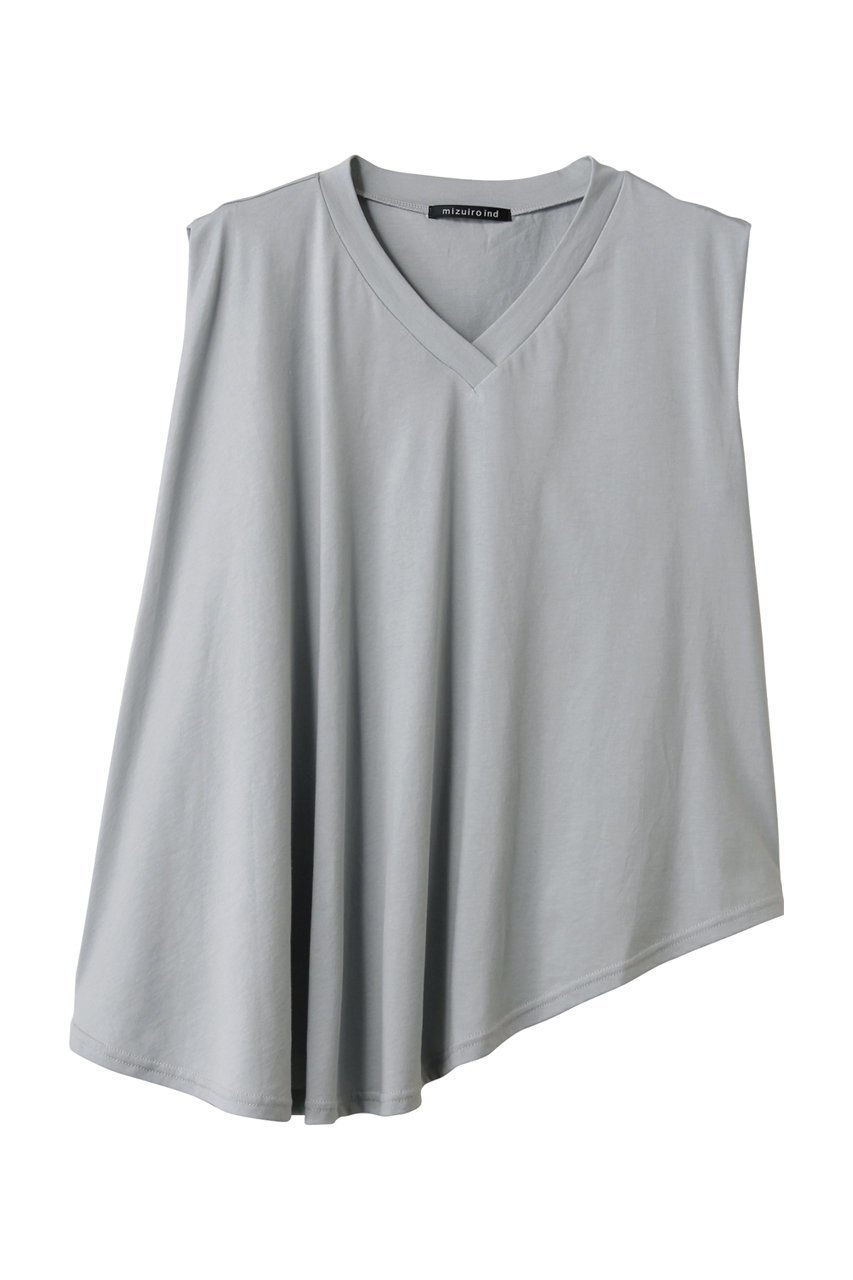【ミズイロ インド/mizuiro ind】のV neck asymmetry N/S P/O プルオーバー インテリア・キッズ・メンズ・レディースファッション・服の通販 founy(ファニー) 　ファッション　Fashion　レディースファッション　Fashion for Women　トップス・カットソー　Cut & Sew Tops　キャミソール&ノースリーブ　Camisoles & Sleeveless Tops　シャツ・ブラウス・オフィスカジュアル　Elegant Blouses & Button-Ups　カジュアルプルオーバー・ニットトップス　Pullovers & Knit Tops / Casual Pullovers　アシンメトリー　Asymmetrical Style　デコルテ　Décolleté, Neckline　ノースリーブ　Sleeveless, No-Sleeve　l.gray|ID: prp329100004468930 ipo3291000000032906317