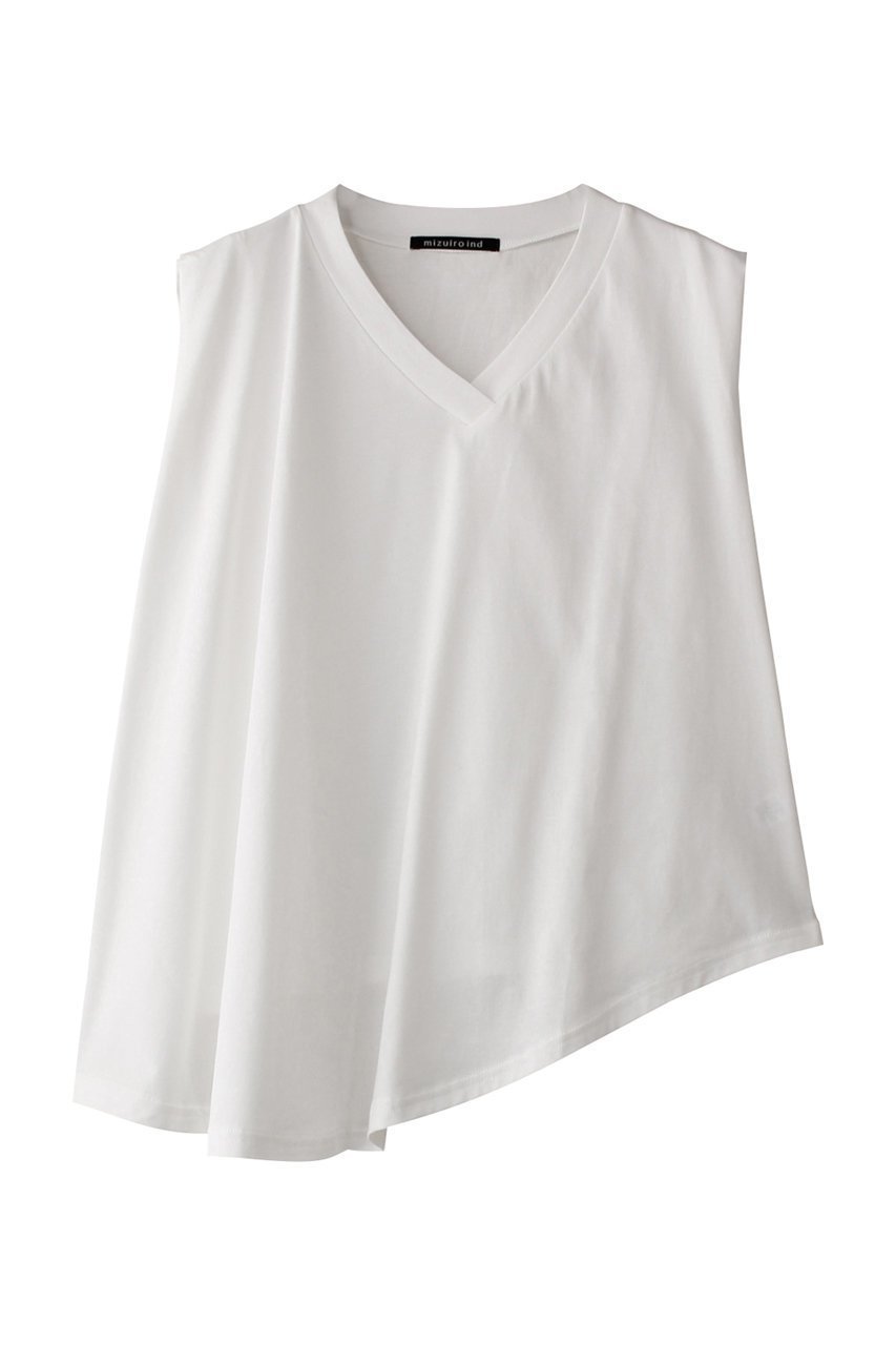【ミズイロ インド/mizuiro ind】のV neck asymmetry N/S P/O プルオーバー インテリア・キッズ・メンズ・レディースファッション・服の通販 founy(ファニー) 　ファッション　Fashion　レディースファッション　Fashion for Women　トップス・カットソー　Cut & Sew Tops　キャミソール&ノースリーブ　Camisoles & Sleeveless Tops　シャツ・ブラウス・オフィスカジュアル　Elegant Blouses & Button-Ups　カジュアルプルオーバー・ニットトップス　Pullovers & Knit Tops / Casual Pullovers　アシンメトリー　Asymmetrical Style　デコルテ　Décolleté, Neckline　ノースリーブ　Sleeveless, No-Sleeve　off white|ID: prp329100004468930 ipo3291000000032906325
