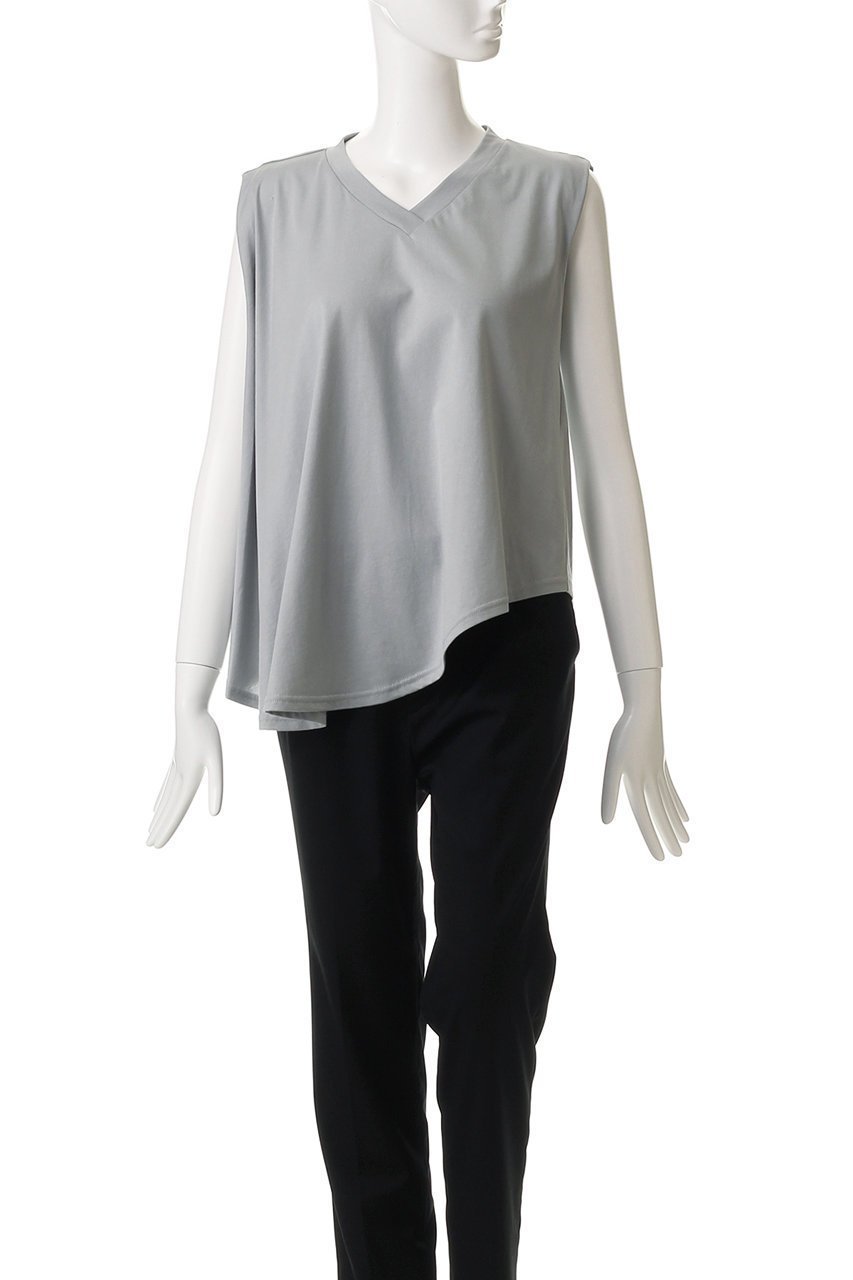 【ミズイロ インド/mizuiro ind】のV neck asymmetry N/S P/O プルオーバー 人気、トレンドファッション・服の通販 founy(ファニー) 　ファッション　Fashion　レディースファッション　Fashion for Women　トップス・カットソー　Cut & Sew Tops　キャミソール&ノースリーブ　Camisoles & Sleeveless Tops　シャツ・ブラウス・オフィスカジュアル　Elegant Blouses & Button-Ups　カジュアルプルオーバー・ニットトップス　Pullovers & Knit Tops / Casual Pullovers　アシンメトリー　Asymmetrical Style　デコルテ　Décolleté, Neckline　ノースリーブ　Sleeveless, No-Sleeve　other-2|ID: prp329100004468930 ipo3291000000032906329