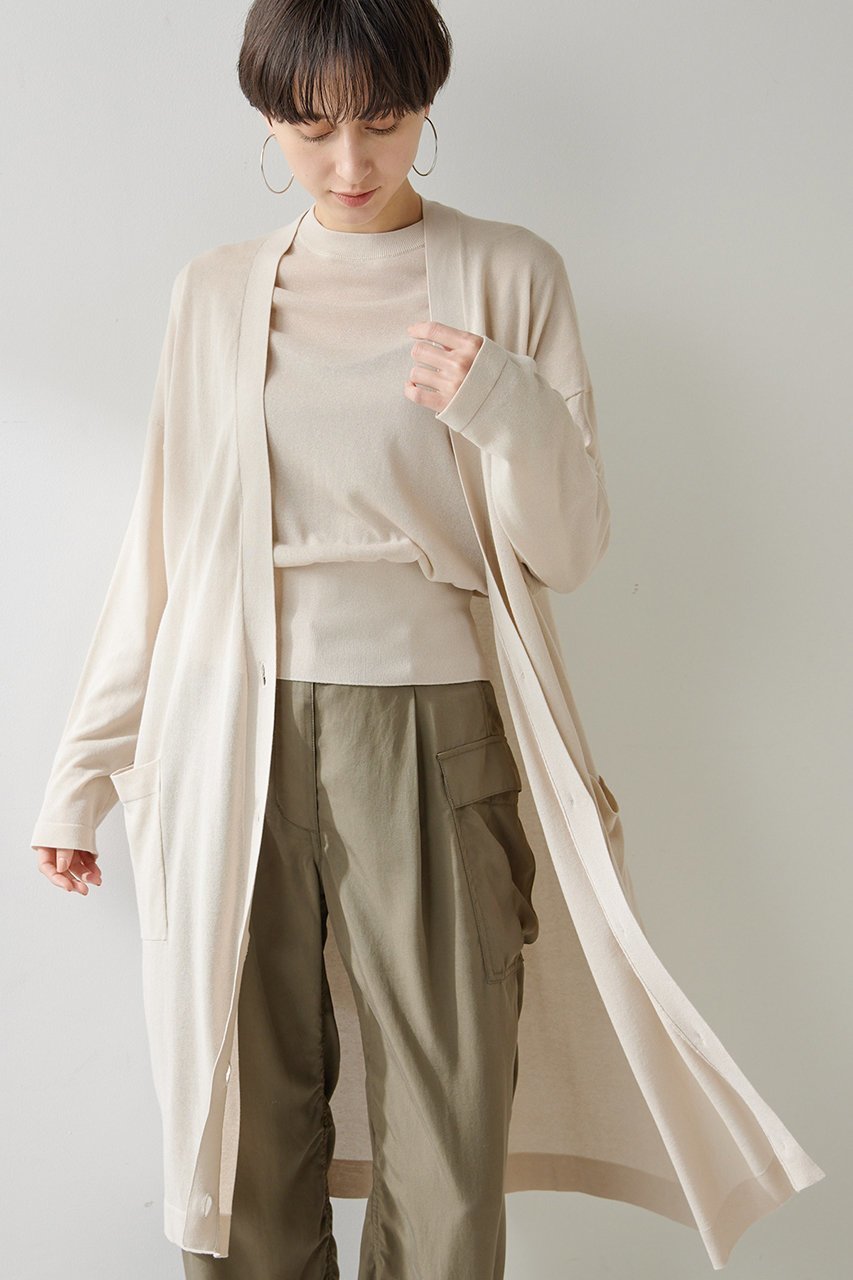 【ウィムガゼット/Whim Gazette】のハイゲージテンジクロングカーディガン 人気、トレンドファッション・服の通販 founy(ファニー) 　ファッション　Fashion　レディースファッション　Fashion for Women　トップス・カットソー　Cut & Sew Tops　ニット　Knit Tops & Sweaters　カーディガン・羽織り　Layered Style Cardigans　カーディガン　Cardigan, Knitwear　シアー　Sheer, See-Through　ショルダー　Shoulder, Shoulder Strap　ドロップ　Drop Shoulder, Dropped Style　ロング　Long, Long-Length　再入荷　Restock / Back in Stock　夏　Summer　春　Spring　S/S・春夏　SS, Spring/Summer, Warm Season　other-6|ID: prp329100004468931 ipo3291000000032731705
