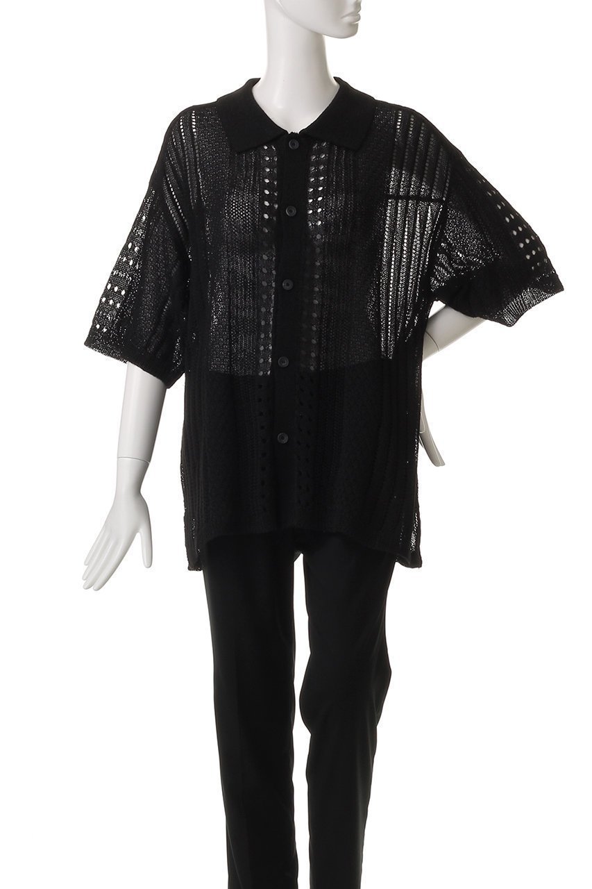 【メゾンスペシャル/MAISON SPECIAL】の【UNISEX】ニット半袖シャツ 人気、トレンドファッション・服の通販 founy(ファニー) 　ファッション　Fashion　レディースファッション　Fashion for Women　トップス・カットソー　Cut & Sew Tops　ニット　Knit Tops & Sweaters　シャツ・ブラウス・オフィスカジュアル　Elegant Blouses & Button-Ups　ユニセックス　Unisex, Genderless　おすすめ　Recommended / Our Picks　インナー　Innerwear　ショート　Short, Short Length　スリーブ　Sleeve, Long Sleeve / Short Sleeve　エレガント 上品　Elegant　半袖　Short Sleeve, Half Sleeve　夏　Summer　透かし　Cut-Out, Lacework　other-2|ID: prp329100004468940 ipo3291000000032838837