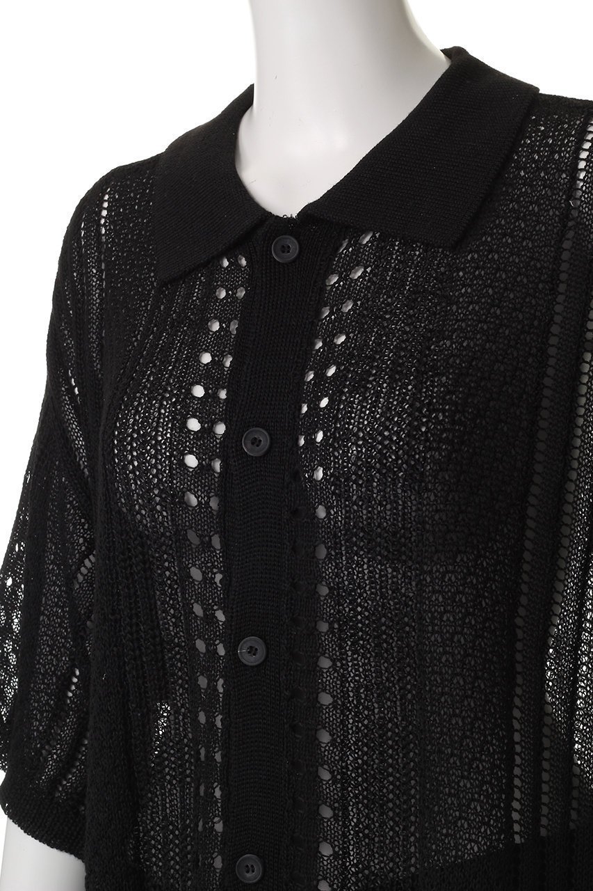 【メゾンスペシャル/MAISON SPECIAL】の【UNISEX】ニット半袖シャツ 人気、トレンドファッション・服の通販 founy(ファニー) 　ファッション　Fashion　レディースファッション　Fashion for Women　トップス・カットソー　Cut & Sew Tops　ニット　Knit Tops & Sweaters　シャツ・ブラウス・オフィスカジュアル　Elegant Blouses & Button-Ups　ユニセックス　Unisex, Genderless　おすすめ　Recommended / Our Picks　インナー　Innerwear　ショート　Short, Short Length　スリーブ　Sleeve, Long Sleeve / Short Sleeve　エレガント 上品　Elegant　半袖　Short Sleeve, Half Sleeve　夏　Summer　透かし　Cut-Out, Lacework　other-5|ID: prp329100004468940 ipo3291000000032838855