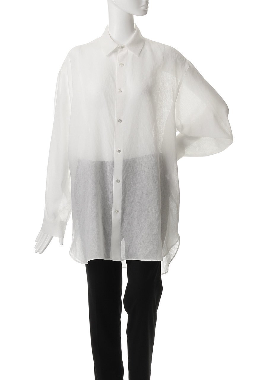 【ミディウミソリッド/MIDIUMISOLID】のsheer long slv shirt.S シャツ 人気、トレンドファッション・服の通販 founy(ファニー) 　ファッション　Fashion　レディースファッション　Fashion for Women　トップス・カットソー　Cut & Sew Tops　シャツ・ブラウス・オフィスカジュアル　Elegant Blouses & Button-Ups　インナー　Innerwear　シアー　Sheer, See-Through　スリーブ　Sleeve, Long Sleeve / Short Sleeve　ロング　Long, Long-Length　エレガント 上品　Elegant　other-2|ID: prp329100004468951 ipo3291000000032906919
