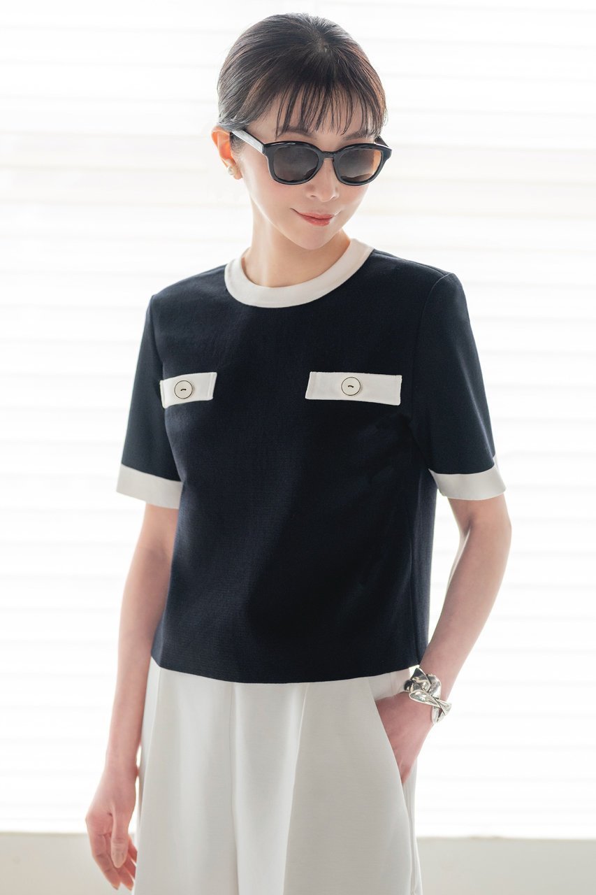 【デイジーリン/DAISY LIN】のKnit Top “Graceful Lady” 人気、トレンドファッション・服の通販 founy(ファニー) 　ファッション　Fashion　レディースファッション　Fashion for Women　トップス・カットソー　Cut & Sew Tops　ニット　Knit Tops & Sweaters　カジュアルプルオーバー・ニットトップス　Pullovers & Knit Tops / Casual Pullovers　ウォッシャブル　Machine Washable　シンプル　Simple, Minimal　ストレッチ　Stretch, Stretchy Fabric　ボックス　Boxy, Box Shape　モノトーン　Monotone, Black and White　エレガント 上品　Elegant　再入荷　Restock / Back in Stock　other-5|ID: prp329100004468987 ipo3291000000032649306