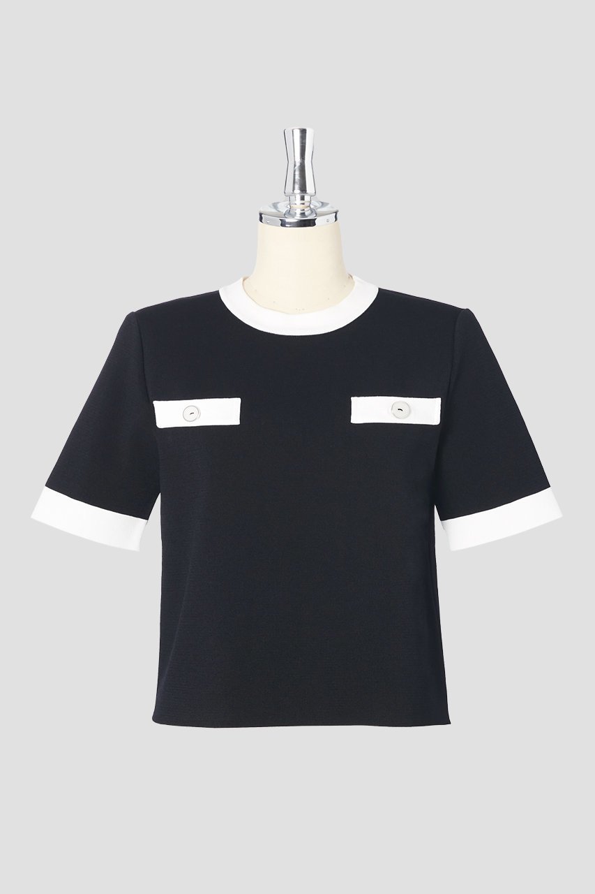 【デイジーリン/DAISY LIN】のKnit Top “Graceful Lady” 人気、トレンドファッション・服の通販 founy(ファニー) 　ファッション　Fashion　レディースファッション　Fashion for Women　トップス・カットソー　Cut & Sew Tops　ニット　Knit Tops & Sweaters　カジュアルプルオーバー・ニットトップス　Pullovers & Knit Tops / Casual Pullovers　ウォッシャブル　Machine Washable　シンプル　Simple, Minimal　ストレッチ　Stretch, Stretchy Fabric　ボックス　Boxy, Box Shape　モノトーン　Monotone, Black and White　エレガント 上品　Elegant　 other-1|ID: prp329100004468987 ipo3291000000035790976