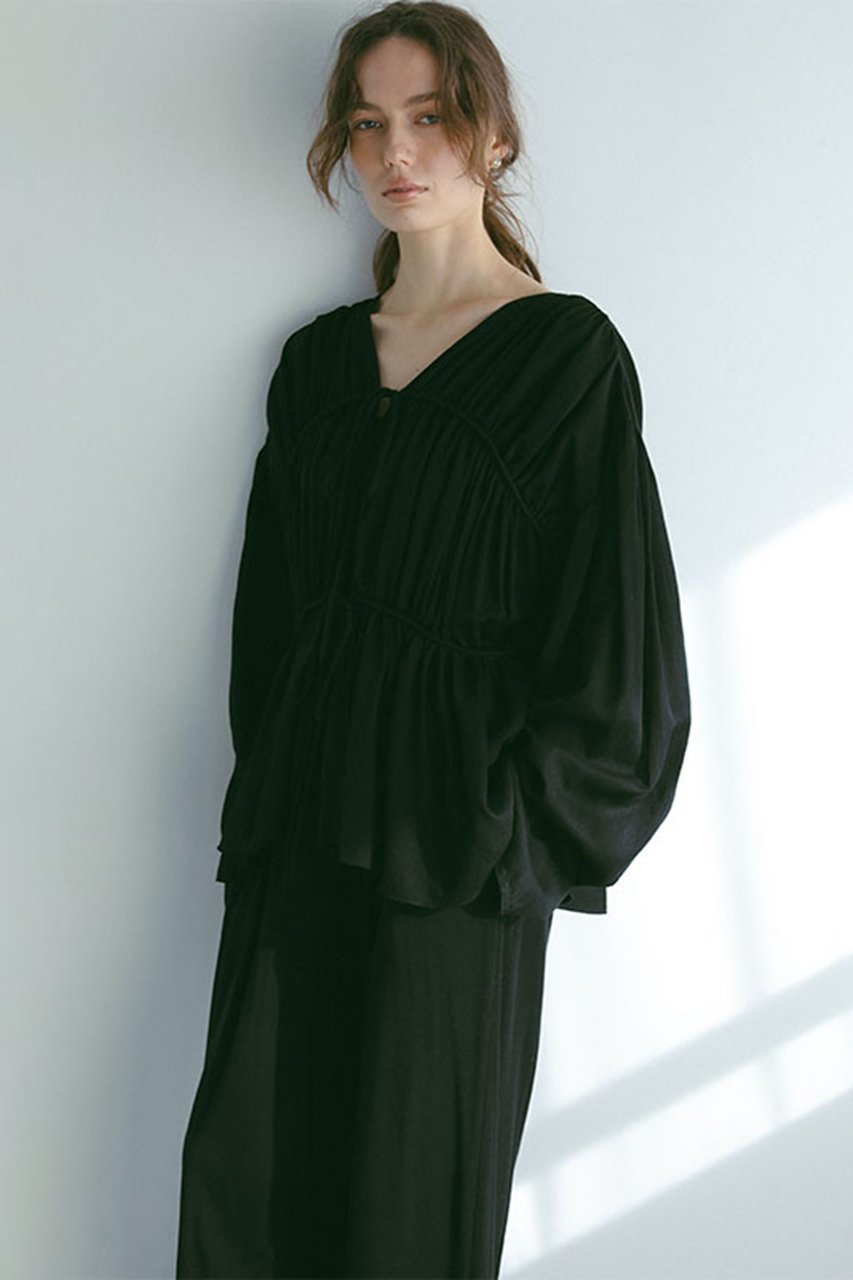 【エトレトウキョウ/ETRE TOKYO】のギャザーボリュームエアリートップス 人気、トレンドファッション・服の通販 founy(ファニー) 　ファッション　Fashion　レディースファッション　Fashion for Women　トップス・カットソー　Cut & Sew Tops　シャツ・ブラウス・オフィスカジュアル　Elegant Blouses & Button-Ups　おすすめ　Recommended / Our Picks　エアリー　Airy Texture　ギャザー　Gathered, Ruffled　スリーブ　Sleeve, Long Sleeve / Short Sleeve　フロント　Front, Front Design　ロング　Long, Long-Length　エレガント 上品　Elegant　other-2|ID: prp329100004472580 ipo3291000000032840692