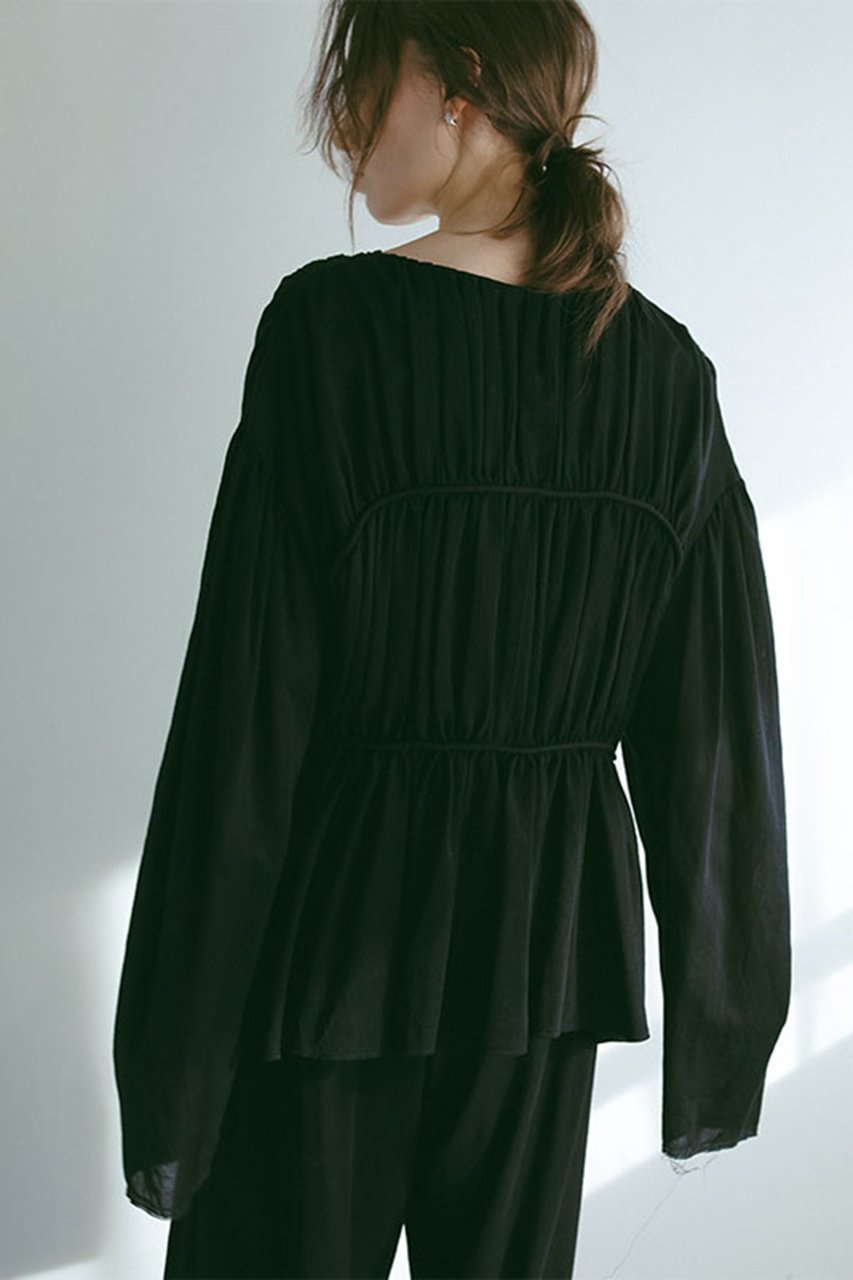 【エトレトウキョウ/ETRE TOKYO】のギャザーボリュームエアリートップス 人気、トレンドファッション・服の通販 founy(ファニー) 　ファッション　Fashion　レディースファッション　Fashion for Women　トップス・カットソー　Cut & Sew Tops　シャツ・ブラウス・オフィスカジュアル　Elegant Blouses & Button-Ups　おすすめ　Recommended / Our Picks　エアリー　Airy Texture　ギャザー　Gathered, Ruffled　スリーブ　Sleeve, Long Sleeve / Short Sleeve　フロント　Front, Front Design　ロング　Long, Long-Length　エレガント 上品　Elegant　other-3|ID: prp329100004472580 ipo3291000000032840697