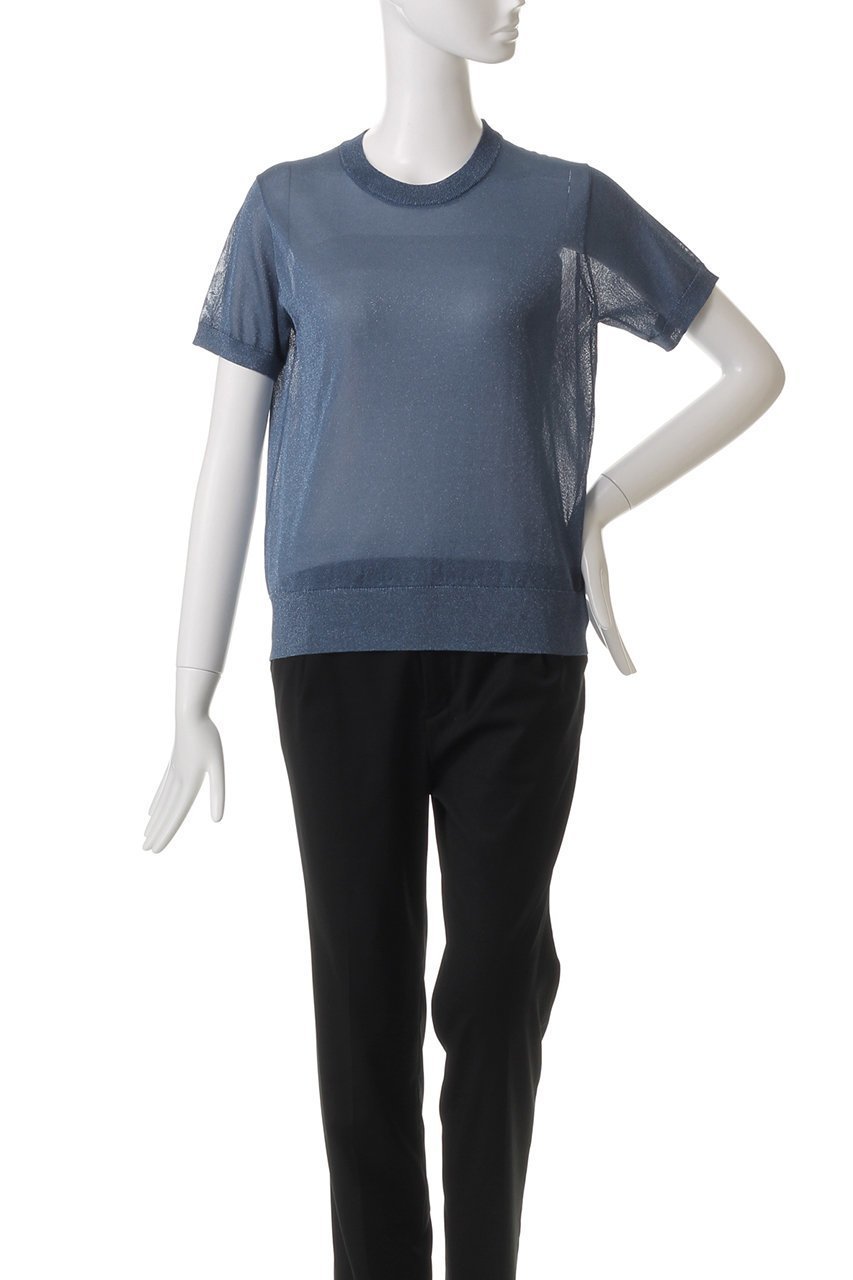 【エブール/ebure】のソフトブライトラメ ハーフスリーブシアーニットプルオーバー 人気、トレンドファッション・服の通販 founy(ファニー) 　ファッション　Fashion　レディースファッション　WOMEN　トップス・カットソー　Tops/Tshirt　ニット　Knit Tops　プルオーバー　Pullover　シアー　Sheer　トレンド　Trend　フレア　Flare　エレガント 上品　Elegant　夏　Summer　other-2|ID: prp329100004472589 ipo3291000000031479622