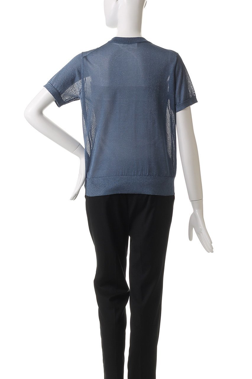 【エブール/ebure】のソフトブライトラメ ハーフスリーブシアーニットプルオーバー 人気、トレンドファッション・服の通販 founy(ファニー) 　ファッション　Fashion　レディースファッション　WOMEN　トップス・カットソー　Tops/Tshirt　ニット　Knit Tops　プルオーバー　Pullover　シアー　Sheer　トレンド　Trend　フレア　Flare　エレガント 上品　Elegant　夏　Summer　other-4|ID: prp329100004472589 ipo3291000000031479625
