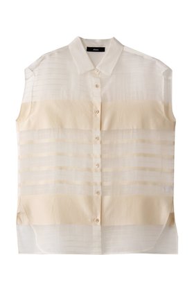 【エブール/ebure】のシアーボーダー ノースリーブシャツ 人気、トレンドファッション・服の通販 founy(ファニー) ファッション Fashion レディースファッション WOMEN トップス・カットソー Tops/Tshirt キャミソール / ノースリーブ No Sleeves シャツ/ブラウス Shirts/Blouses オーガンジー Organdy シアー Sheer シルク Silk シンプル Simple ノースリーブ No Sleeve ボトム Bottom ボーダー Border ランダム Random |ID:prp329100004472596