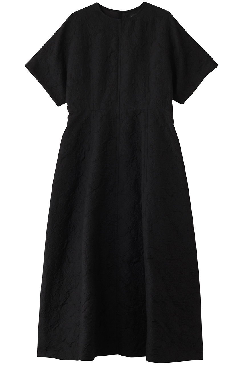 【エブール/ebure】のコットンフラワージャカード ハーフスリーブワンピース インテリア・キッズ・メンズ・レディースファッション・服の通販 founy(ファニー) 　ファッション　Fashion　レディースファッション　WOMEN　ワンピース　Dress　チュニック　Tunic　アクセサリー　Accessories　オケージョン　Occasion　シューズ　Shoes　ジャカード　Jacquard　チュニック　Tunic　メッシュ　Mesh　ブラック|ID: prp329100004472597 ipo3291000000031479743
