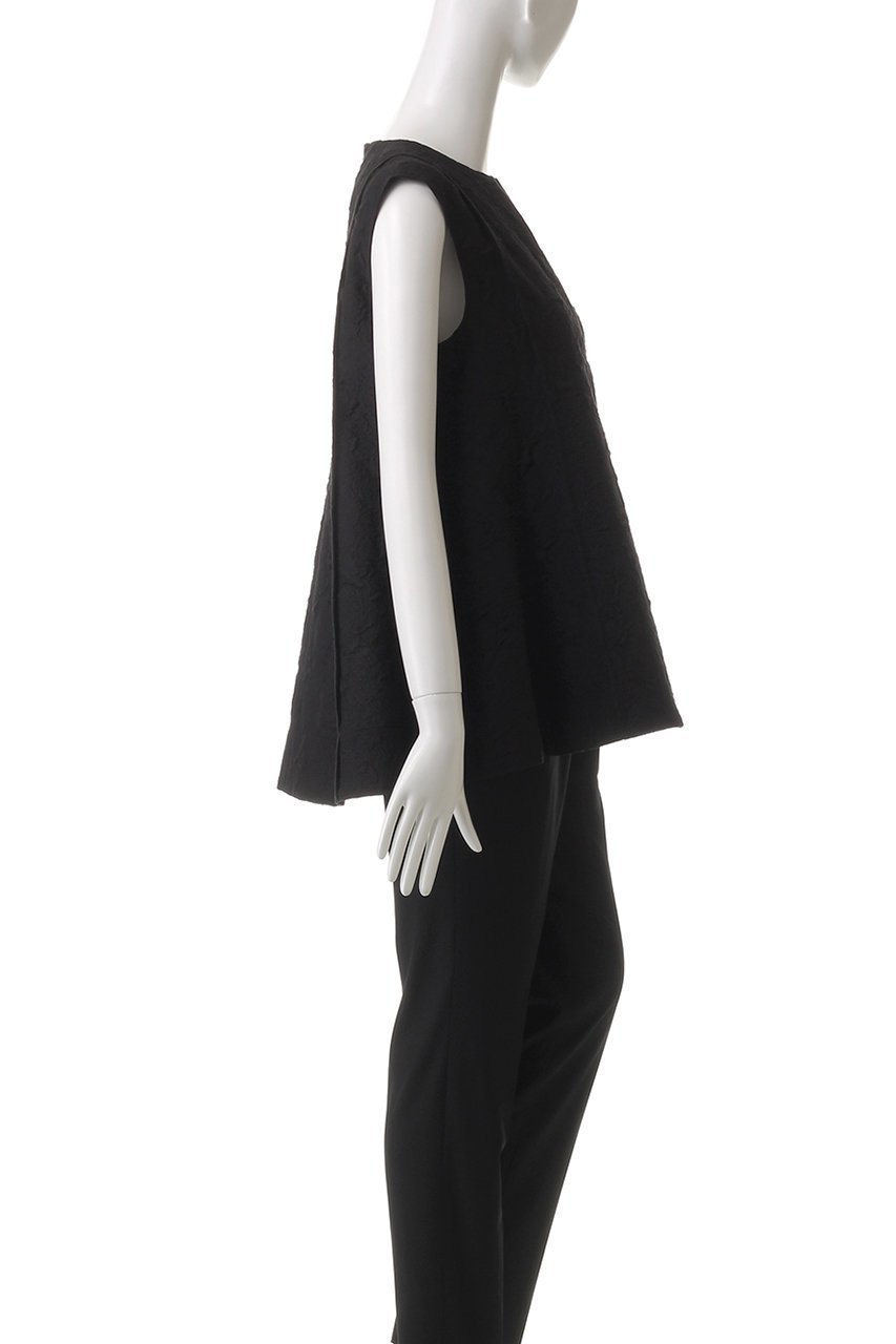 【エブール/ebure】のコットンフラワージャカード キーネックブラウス 人気、トレンドファッション・服の通販 founy(ファニー) 　ファッション　Fashion　レディースファッション　Fashion for Women　トップス・カットソー　Cut & Sew Tops　キャミソール&ノースリーブ　Camisoles & Sleeveless Tops　シャツ・ブラウス・オフィスカジュアル　Elegant Blouses & Button-Ups　ジャカード／ジャガード　Jacquard, Woven Pattern　スキッパー　Skipper, Open Collar　デニム　Denim, Jeans Material　ノースリーブ　Sleeveless, No-Sleeve　メッシュ　Mesh, Net Fabric　other-3|ID: prp329100004472599 ipo3291000000032841550