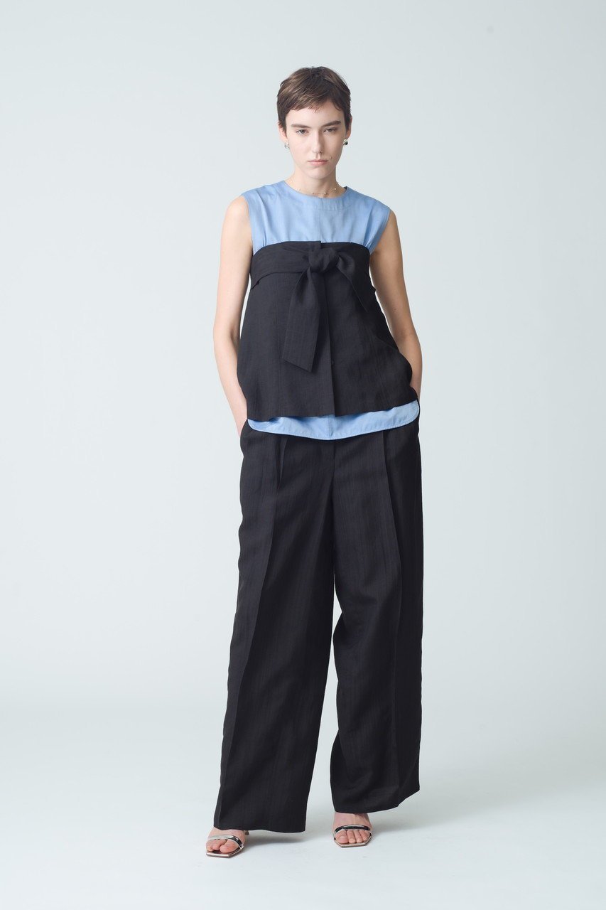 【エブール/ebure】のライトビスリネン ワイドパンツ 人気、トレンドファッション・服の通販 founy(ファニー) 　ファッション　Fashion　レディースファッション　Fashion for Women　パンツ　Pants & Trousers　センター　Center, Center Line　ダブル　Double, Double-Breasted　メタル　Metal, Metal Parts　ワイド　Wide, Wide Fit　other-8|ID: prp329100004472601 ipo3291000000032901269