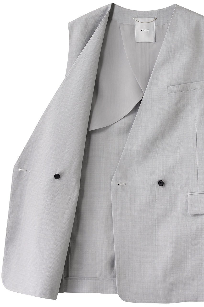 【エブール/ebure】のライトビスリネン ノーカラージレ 人気、トレンドファッション・服の通販 founy(ファニー) 　ファッション　Fashion　レディースファッション　Fashion for Women　アウター　Coat / Outerwear Collection　レディースジャケット・軽アウター　Jackets　ジャケット　Jacket, Outerwear　セットアップ　Set-Up, Coordinated Outfit　デニム　Denim, Jeans Material　フォルム　Silhouette, Form　ベスト　Vest, Waistcoat　リネン　Linen, Linen Fabric　other-6|ID: prp329100004472605 ipo3291000000032955806