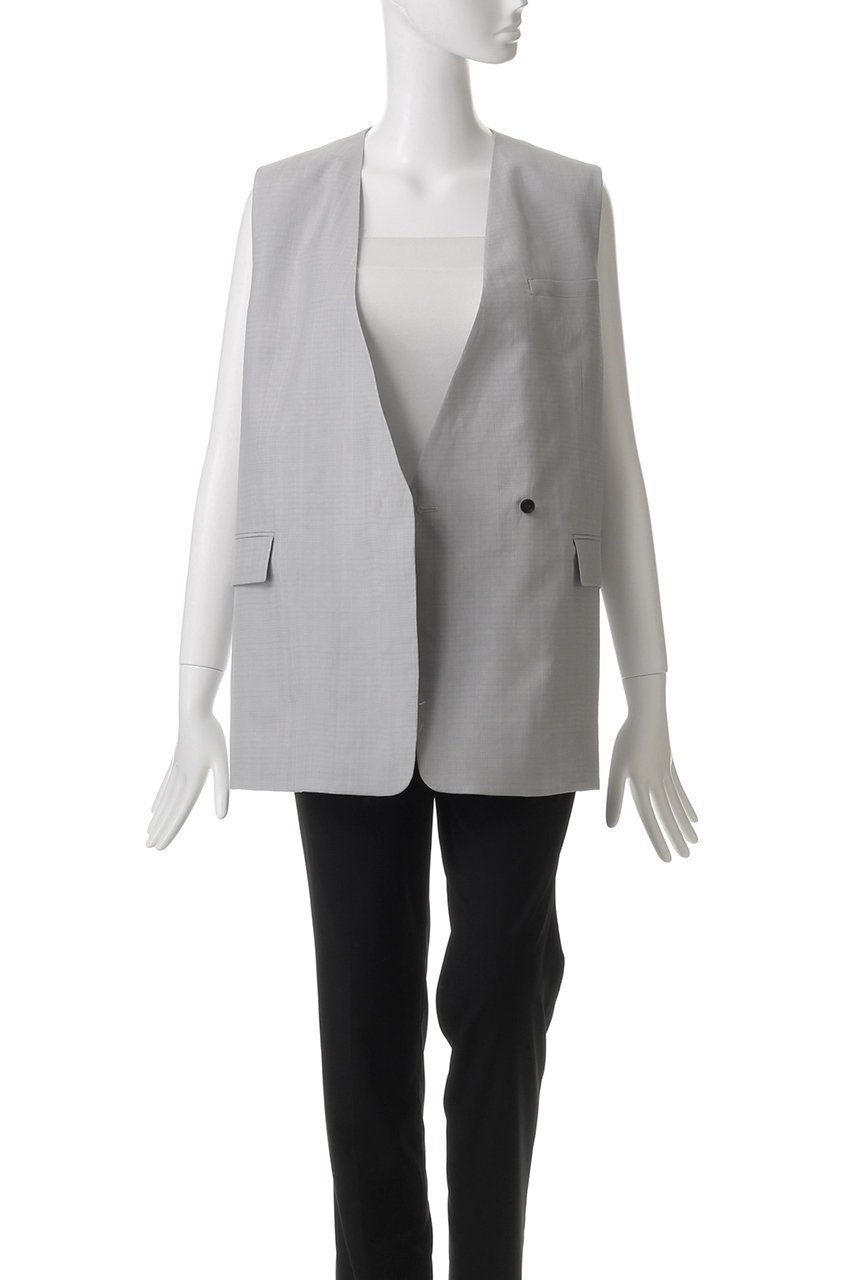 【エブール/ebure】のライトビスリネン ノーカラージレ 人気、トレンドファッション・服の通販 founy(ファニー) 　ファッション　Fashion　レディースファッション　Fashion for Women　アウター　Coat / Outerwear Collection　レディースジャケット・軽アウター　Jackets　ジャケット　Jacket, Outerwear　セットアップ　Set-Up, Coordinated Outfit　デニム　Denim, Jeans Material　フォルム　Silhouette, Form　ベスト　Vest, Waistcoat　リネン　Linen, Linen Fabric　other-7|ID: prp329100004472605 ipo3291000000032955810