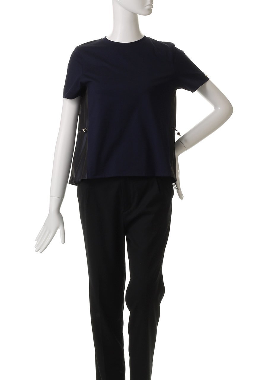 【ヘルノ/HERNO】のサイド ドローストリング デザインTシャツ 人気、トレンドファッション・服の通販 founy(ファニー) 　ファッション　Fashion　レディースファッション　Fashion for Women　トップス・カットソー　Cut & Sew Tops　シャツ・ブラウス・オフィスカジュアル　Elegant Blouses & Button-Ups　ロングTシャツ・Tシャツ　Longline T-Shirts & Tees　カットソー・ベーシックTシャツ　Cut-and-Sewn Tops / Stretch Tees & Basics　コンビ　Combo, Combination Style　ショート　Short, Short Length　スリーブ　Sleeve, Long Sleeve / Short Sleeve　ドローストリング　Drawstring, Pull Cord　フレンチ　French, French Style　エレガント 上品　Elegant　other-2|ID: prp329100004472619 ipo3291000000032855642