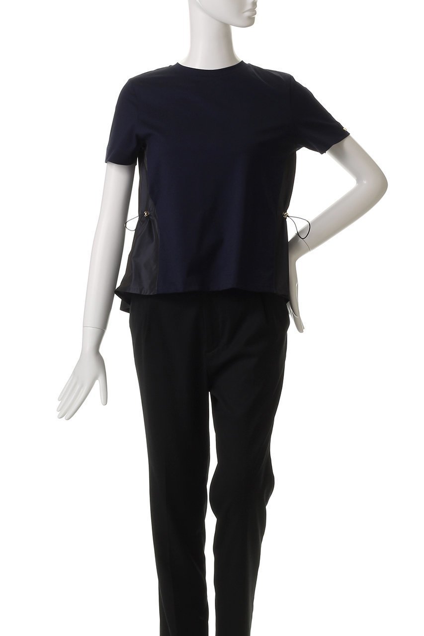 【ヘルノ/HERNO】のサイド ドローストリング デザインTシャツ 人気、トレンドファッション・服の通販 founy(ファニー) 　ファッション　Fashion　レディースファッション　Fashion for Women　トップス・カットソー　Cut & Sew Tops　シャツ・ブラウス・オフィスカジュアル　Elegant Blouses & Button-Ups　ロングTシャツ・Tシャツ　Longline T-Shirts & Tees　カットソー・ベーシックTシャツ　Cut-and-Sewn Tops / Stretch Tees & Basics　コンビ　Combo, Combination Style　ショート　Short, Short Length　スリーブ　Sleeve, Long Sleeve / Short Sleeve　ドローストリング　Drawstring, Pull Cord　フレンチ　French, French Style　エレガント 上品　Elegant　other-6|ID: prp329100004472619 ipo3291000000032855660