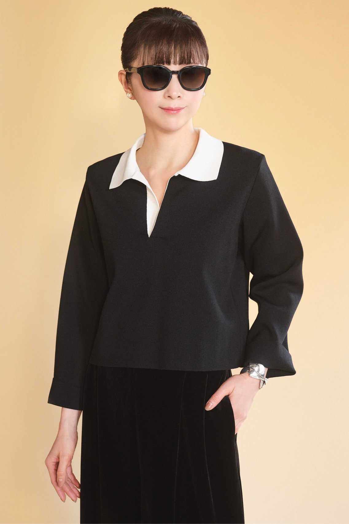 【デイジーリン/DAISY LIN】のKnit Top “Town & Country” 人気、トレンドファッション・服の通販 founy(ファニー) 　ファッション　Fashion　レディースファッション　Fashion for Women　トップス・カットソー　Cut & Sew Tops　ニット　Knit Tops & Sweaters　カジュアルプルオーバー・ニットトップス　Pullovers & Knit Tops / Casual Pullovers　おすすめ　Recommended / Our Picks　ウォッシャブル　Machine Washable　シンプル　Simple, Minimal　スタイリッシュ　Stylish, Fashionable　ストレッチ　Stretch, Stretchy Fabric　バランス　Balance, Style Balance　ボトム　Bottoms, Lower Wear　リラックス　Relax, Relaxed Fit　ワイド　Wide, Wide Fit　エレガント 上品　Elegant　other-6|ID: prp329100004472632 ipo3291000000036103890