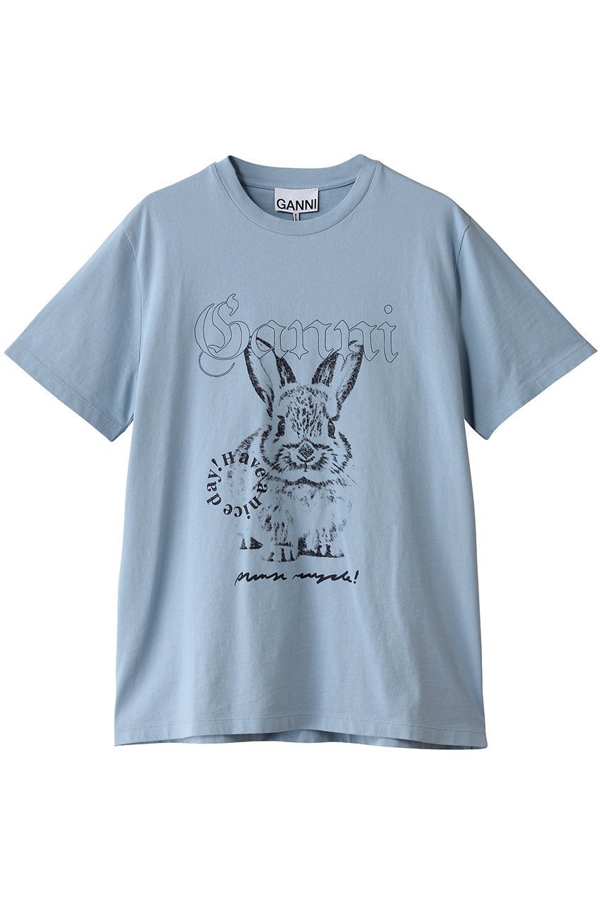 【ガニー/GANNI】のRe-cut basic コットンジャージ Tシャツ インテリア・キッズ・メンズ・レディースファッション・服の通販 founy(ファニー) ファッション Fashion レディースファッション Fashion for Women トップス・カットソー Cut & Sew Tops シャツ・ブラウス・オフィスカジュアル Elegant Blouses & Button-Ups ロングTシャツ・Tシャツ Longline T-Shirts & Tees カットソー・ベーシックTシャツ Cut-and-Sewn Tops / Stretch Tees & Basics グラフィック Graphic, Graphic Design ショート Short, Short Length スリーブ Sleeve, Long Sleeve / Short Sleeve デニム Denim, Jeans Material フロント Front, Front Design プリント Print, Printed Pattern ミックス Mix, Mixed Style ソフトシャンブレー|ID: prp329100004472635 ipo3291000000032811483