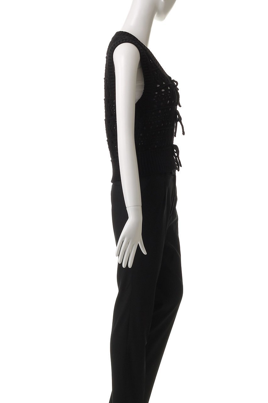 【ガニー/GANNI】のCotton Mix Tie String ベスト 人気、トレンドファッション・服の通販 founy(ファニー) 　ファッション　Fashion　レディースファッション　Fashion for Women　トップス・カットソー　Cut & Sew Tops　ニット　Knit Tops & Sweaters　カーディガン・羽織り　Layered Style Cardigans　ベスト&ジレ / 重ね着スタイル　Vests & Gilets　カーディガン　Cardigan, Knitwear　コンパクト　Compact, Small Size　ストリング　String, Drawstring　フェミニン　Feminine, Girly　ベスト　Vest, Waistcoat　ミックス　Mix, Mixed Style　リラックス　Relax, Relaxed Fit　夏　Summer　春　Spring　S/S・春夏　SS, Spring/Summer, Warm Season　透かし　Cut-Out, Lacework　other-3|ID: prp329100004472636 ipo3291000000032931618