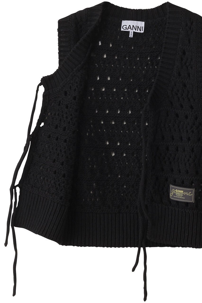 【ガニー/GANNI】のCotton Mix Tie String ベスト 人気、トレンドファッション・服の通販 founy(ファニー) ファッション Fashion レディースファッション Fashion for Women トップス・カットソー Cut & Sew Tops ニット Knit Tops & Sweaters カーディガン・羽織り Layered Style Cardigans ベスト&ジレ / 重ね着スタイル Vests & Gilets カーディガン Cardigan, Knitwear コンパクト Compact, Small Size ストリング String, Drawstring フェミニン Feminine, Girly ベスト Vest, Waistcoat ミックス Mix, Mixed Style リラックス Relax, Relaxed Fit 夏 Summer 春 Spring S/S・春夏 SS, Spring/Summer, Warm Season 透かし Cut-Out, Lacework other-6|ID: prp329100004472636 ipo3291000000035371828