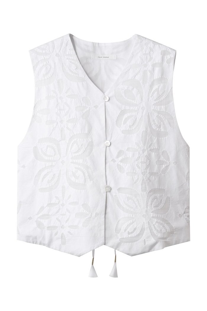 【プレインピープル/PLAIN PEOPLE】のリバーアップリケベスト インテリア・キッズ・メンズ・レディースファッション・服の通販 founy(ファニー) https://founy.com/ ファッション Fashion レディースファッション Fashion for Women アウター Coat / Outerwear Collection レディースジャケット・軽アウター Jackets おすすめ Recommended / Our Picks ジャケット Jacket, Outerwear セットアップ Set-Up, Coordinated Outfit ベスト Vest, Waistcoat レース Lace, Lace Fabric |ID: prp329100004472646 ipo3291000000036061083
