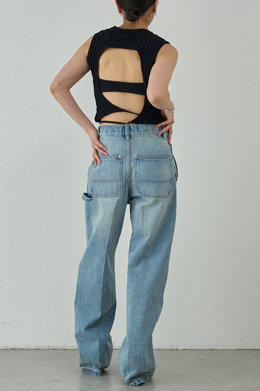 【ガリャルダガランテ/GALLARDAGALANTE】の【PEAS】ジャガードバックオープンカットソー 人気、トレンドファッション・服の通販 founy(ファニー) 　ファッション　Fashion　レディースファッション　WOMEN　トップス・カットソー　Tops/Tshirt　キャミソール / ノースリーブ　No Sleeves　シャツ/ブラウス　Shirts/Blouses　ロング / Tシャツ　T-Shirts　カットソー　Cut and Sewn　キャミソール　Camisole　タンク　Tank　デニム　Denim　ベスト　Vest　別注　Special Order　other-8|ID: prp329100004472660 ipo3291000000032013455