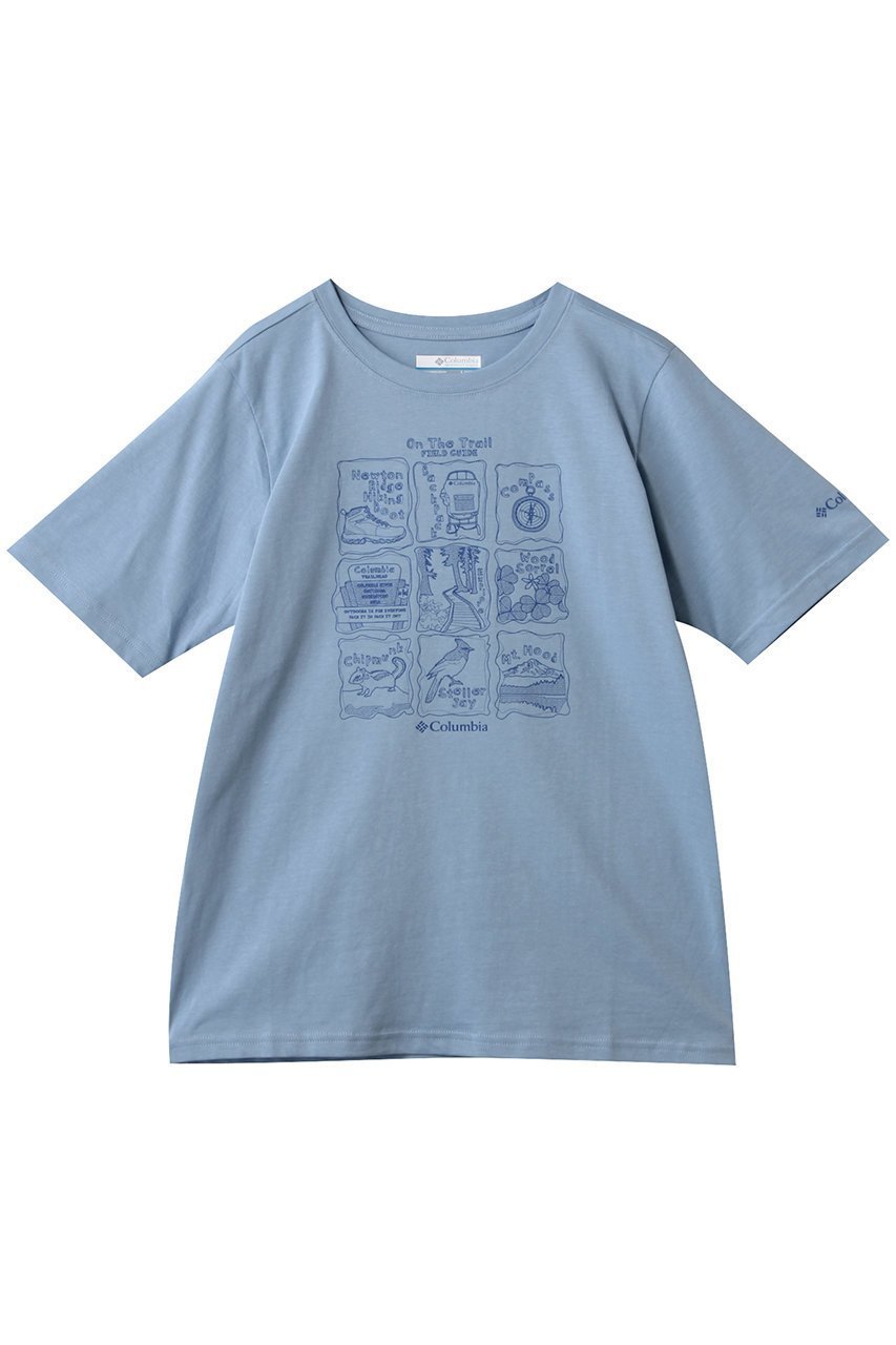 【コロンビア/Columbia / KIDS】の【KIDS】バレークリークショートスリーブグラフィックシャツ Ripple Blue・ Hike Gu L インテリア・キッズ・メンズ・レディースファッション・服の通販 founy(ファニー) 　ファッション　Fashion　キッズファッション　Fashion for Kids　トップス・カットソー　Cut & Sew Tops　アウトドア　Outdoor Clothing　グラフィック　Graphic, Graphic Design　シンプル　Simple, Minimal　フロント　Front, Front Design　旅行　Travel　Ripple Blue・ Hike Gu|ID: prp329100004472668 ipo3291000000036192546