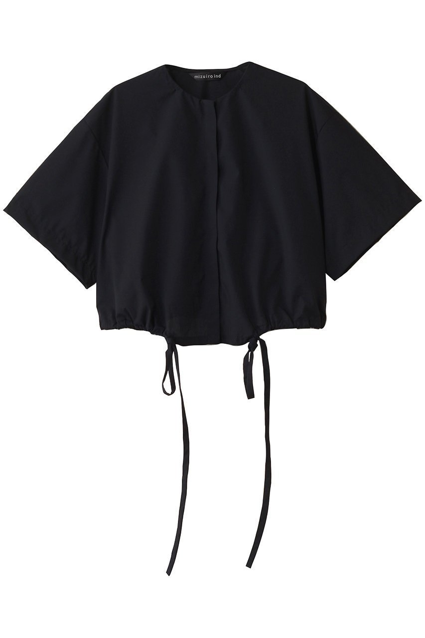 【ミズイロ インド/mizuiro ind】のdrawstring shirt シャツ インテリア・キッズ・メンズ・レディースファッション・服の通販 founy(ファニー) 　ファッション　Fashion　レディースファッション　Fashion for Women　トップス・カットソー　Cut & Sew Tops　シャツ・ブラウス・オフィスカジュアル　Elegant Blouses & Button-Ups　ショート　Short, Short Length　スリーブ　Sleeve, Long Sleeve / Short Sleeve　トレンド　Trend, Trending Now　ドローストリング　Drawstring, Pull Cord　バランス　Balance, Style Balance　ボトム　Bottoms, Lower Wear　半袖　Short Sleeve, Half Sleeve　navy|ID: prp329100004472720 ipo3291000000032843346