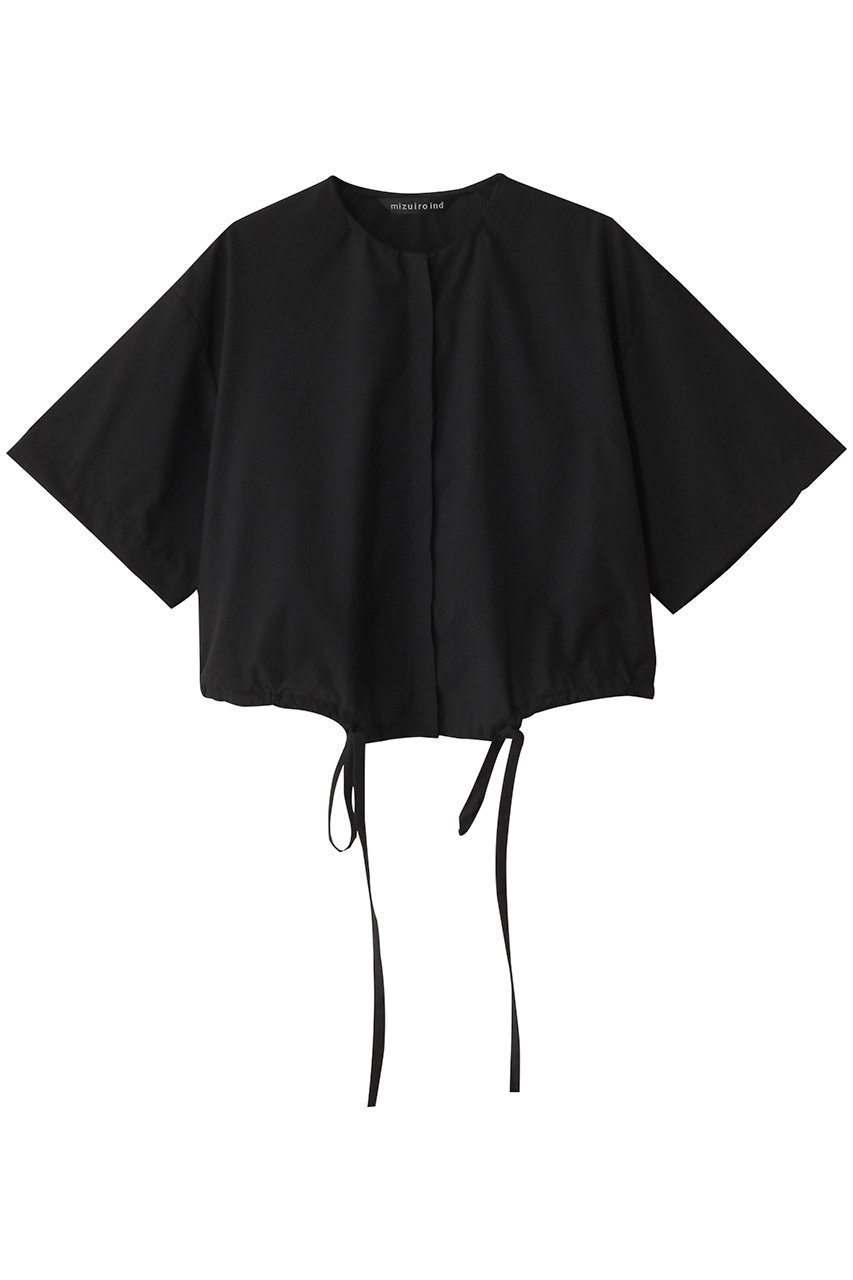 【ミズイロ インド/mizuiro ind】のdrawstring shirt シャツ インテリア・キッズ・メンズ・レディースファッション・服の通販 founy(ファニー) 　ファッション　Fashion　レディースファッション　Fashion for Women　トップス・カットソー　Cut & Sew Tops　シャツ・ブラウス・オフィスカジュアル　Elegant Blouses & Button-Ups　ショート　Short, Short Length　スリーブ　Sleeve, Long Sleeve / Short Sleeve　トレンド　Trend, Trending Now　ドローストリング　Drawstring, Pull Cord　バランス　Balance, Style Balance　ボトム　Bottoms, Lower Wear　半袖　Short Sleeve, Half Sleeve　black|ID: prp329100004472720 ipo3291000000032843361
