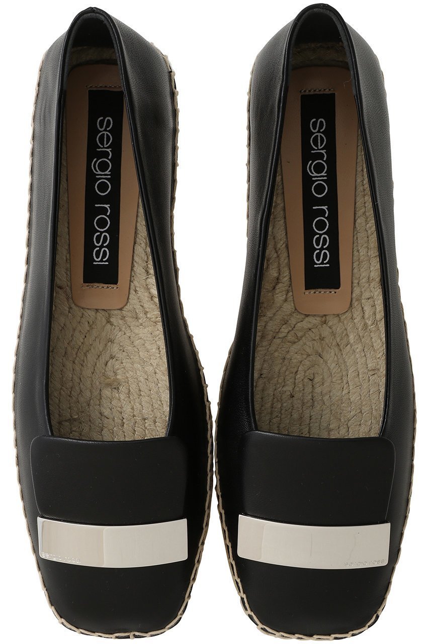 【セルジオ ロッシ/SERGIO ROSSI】のsr1 エスパドリーユ インテリア・キッズ・メンズ・レディースファッション・服の通販 founy(ファニー) 　ファッション　Fashion　レディースファッション　Fashion for Women　コレクション　Collection, Seasonal Line　シューズ　Shoes, Footwear　フラット　Flat, Flat Shoes　プレート　Plate, Dish　メタル　Metal, Metal Parts　リュクス　Luxury, Elegant, High-End, Chic　今季　This Season, Current Season　夏　Summer　春　Spring　S/S・春夏　SS, Spring/Summer, Warm Season　ブラック|ID: prp329100004472733 ipo3291000000032852637