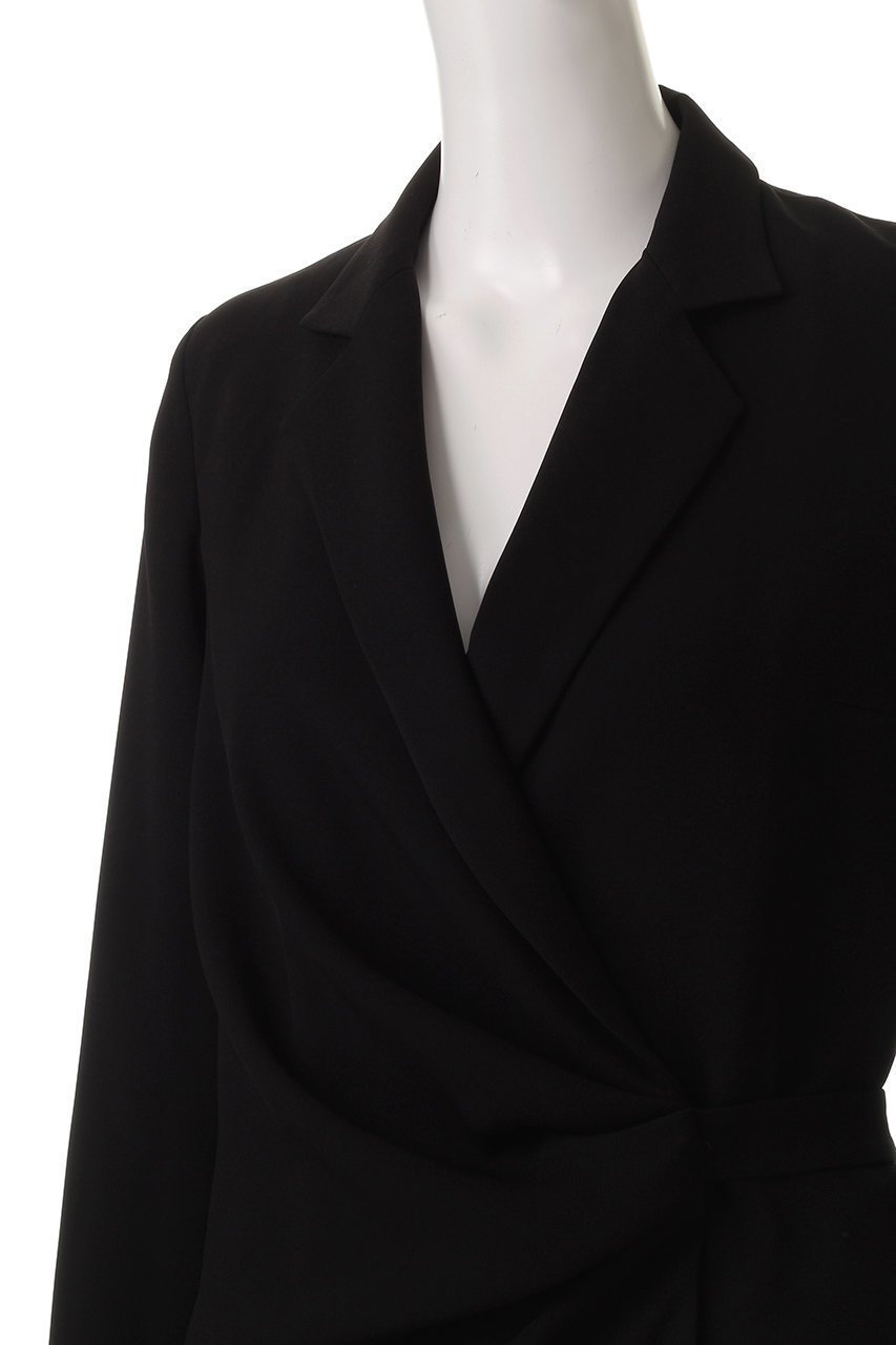 【ルームエイト/Room no.8】の【Room no.8 BLACK】ジョーゼット ラップドレス 人気、トレンドファッション・服の通販 founy(ファニー) 　ファッション　Fashion　レディースファッション　Fashion for Women　ワンピース　Dresses　フォーマル・パーティードレス・結婚式用ドレス　Elegant & Casual Dresses　チュニック　Tunic Tops & Dresses　アシンメトリー　Asymmetrical Style　ジョーゼット　Georgette, Semi-Sheer Fabric　チュニック　Tunic, Long Top　ドレス　Dress, One-Piece　ドレープ　Drape, Draping Fabric　ラップ　Wrap, Wrap Design　リボン　Ribbon, Bow　ロング　Long, Long-Length　エレガント 上品　Elegant　other-5|ID: prp329100004472736 ipo3291000000032809089