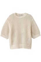 【ベイジ,/BEIGE,】のALOE(アロエ)/コットンメッシュ半袖クルーネックニット Ecru|ID: prp329100004472742 ipo3291000000035066087