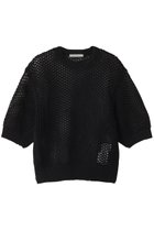 【ベイジ,/BEIGE,】のALOE(アロエ)/コットンメッシュ半袖クルーネックニット Black|ID: prp329100004472742 ipo3291000000036141129