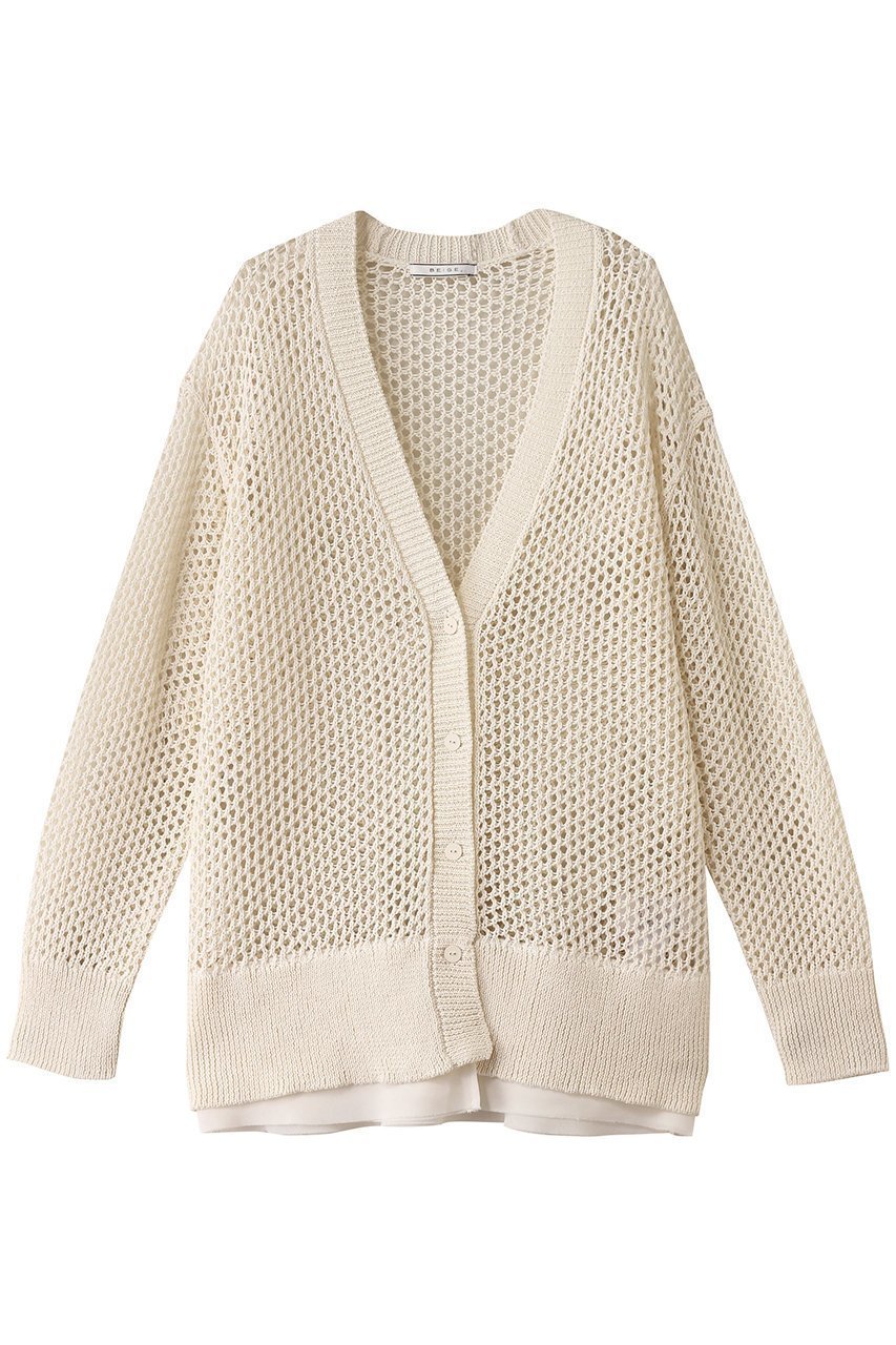 【ベイジ,/BEIGE,】のALOE(アロエ)/コットンメッシュVネックミドル丈カーディガン 人気、トレンドファッション・服の通販 founy(ファニー) 　ファッション　Fashion　レディースファッション　Fashion for Women　トップス・カットソー　Cut & Sew Tops　ニット　Knit Tops & Sweaters　カーディガン・羽織り　Layered Style Cardigans　Vネックトップス　V-Neck Tops / V-Cut Neckline Shirts　インナー　Innerwear　カーディガン　Cardigan, Knitwear　シンプル　Simple, Minimal　ミドル　Middle Length, Mid Height　メッシュ　Mesh, Net Fabric　リラックス　Relax, Relaxed Fit　エレガント 上品　Elegant　 other-1|ID: prp329100004472743 ipo3291000000032931410