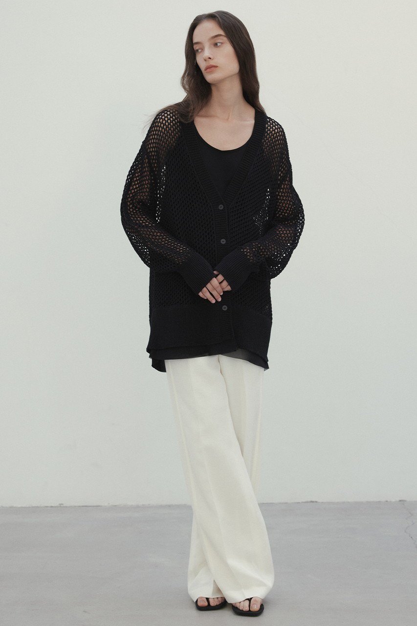 【ベイジ,/BEIGE,】のALOE(アロエ)/コットンメッシュVネックミドル丈カーディガン 人気、トレンドファッション・服の通販 founy(ファニー) 　ファッション　Fashion　レディースファッション　Fashion for Women　トップス・カットソー　Cut & Sew Tops　ニット　Knit Tops & Sweaters　カーディガン・羽織り　Layered Style Cardigans　Vネックトップス　V-Neck Tops / V-Cut Neckline Shirts　インナー　Innerwear　カーディガン　Cardigan, Knitwear　シンプル　Simple, Minimal　ミドル　Middle Length, Mid Height　メッシュ　Mesh, Net Fabric　リラックス　Relax, Relaxed Fit　エレガント 上品　Elegant　other-6|ID: prp329100004472743 ipo3291000000032931470