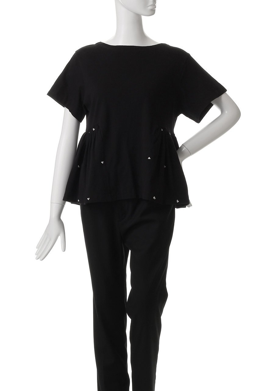 【マーレット/MERLETTE】のLOU フレンチノット刺しゅう コットンジャージー ティアードカットソー 人気、トレンドファッション・服の通販 founy(ファニー) 　ファッション　Fashion　レディースファッション　Fashion for Women　トップス・カットソー　Cut & Sew Tops　シャツ・ブラウス・オフィスカジュアル　Elegant Blouses & Button-Ups　ロングTシャツ・Tシャツ　Longline T-Shirts & Tees　カットソー・ベーシックTシャツ　Cut-and-Sewn Tops / Stretch Tees & Basics　カットソー　Cut and Sewn Top　ショート　Short, Short Length　スリーブ　Sleeve, Long Sleeve / Short Sleeve　フェミニン　Feminine, Girly　フリル　Frill, Ruffle　フレンチ　French, French Style　再入荷　Restock / Back in Stock　other-2|ID: prp329100004472744 ipo3291000000032648172