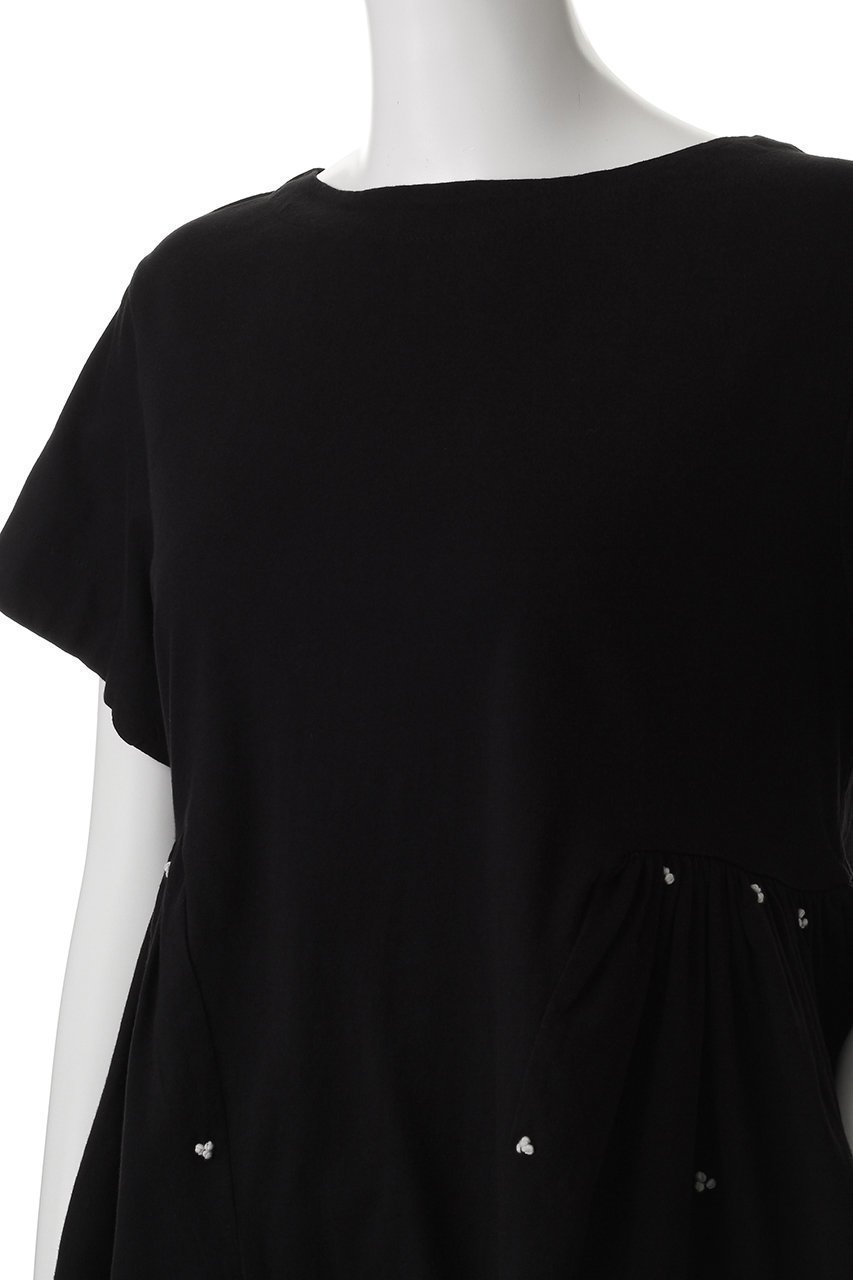 【マーレット/MERLETTE】のLOU フレンチノット刺しゅう コットンジャージー ティアードカットソー 人気、トレンドファッション・服の通販 founy(ファニー) 　ファッション　Fashion　レディースファッション　Fashion for Women　トップス・カットソー　Cut & Sew Tops　シャツ・ブラウス・オフィスカジュアル　Elegant Blouses & Button-Ups　ロングTシャツ・Tシャツ　Longline T-Shirts & Tees　カットソー・ベーシックTシャツ　Cut-and-Sewn Tops / Stretch Tees & Basics　カットソー　Cut and Sewn Top　ショート　Short, Short Length　スリーブ　Sleeve, Long Sleeve / Short Sleeve　フェミニン　Feminine, Girly　フリル　Frill, Ruffle　フレンチ　French, French Style　再入荷　Restock / Back in Stock　other-5|ID: prp329100004472744 ipo3291000000032648175