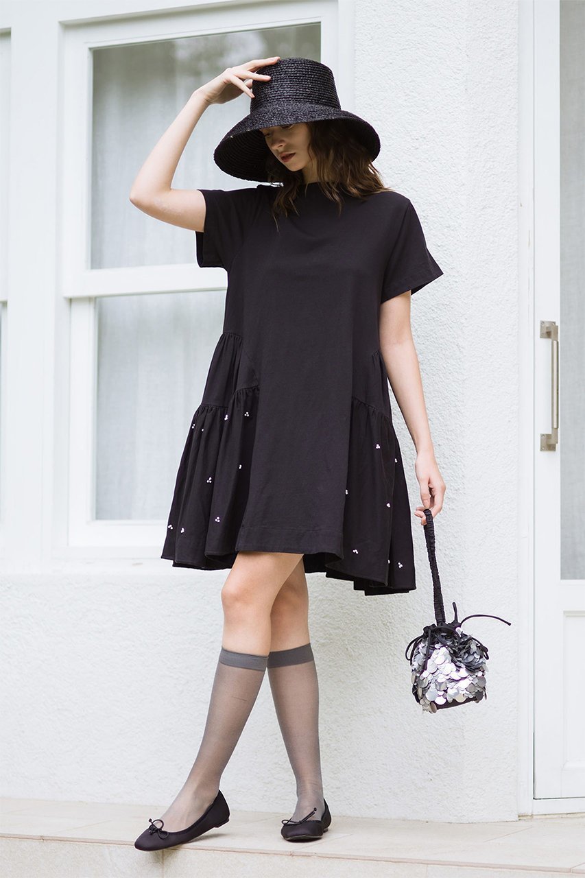 【マーレット/MERLETTE】のLUMEN フレンチノット刺しゅう コットンジャージー ティアードドレス 人気、トレンドファッション・服の通販 founy(ファニー) 　ファッション　Fashion　レディースファッション　Ladies' Fashion Online　ワンピース　Dress　ドレス　Party Dresses　チュニック　Tunic　ジャージー　Jersey　チュニック　Tunic　ドレス　Dress　フレンチ　French　other-6|ID: prp329100004472746 ipo3291000000031574849