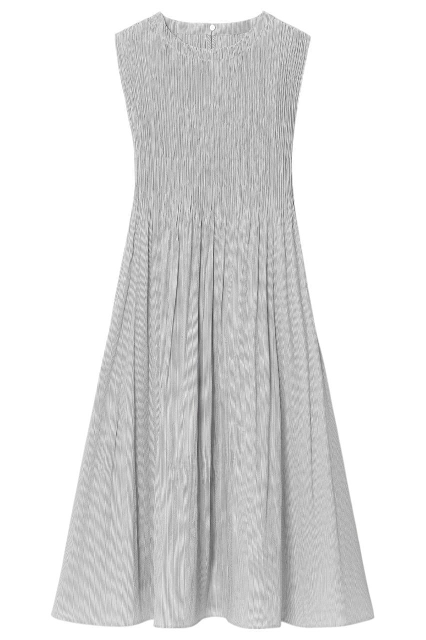 【アナイ/ANAYI】のサッカーストレッチプリーツワンピース インテリア・キッズ・メンズ・レディースファッション・服の通販 founy(ファニー) 　ファッション　Fashion　レディースファッション　Fashion for Women　ワンピース　Dresses　チュニック　Tunic Tops & Dresses　サッカー　Seersucker, Summer Fabric　ストライプ　Stripe, Striped Pattern　ストレッチ　Stretch, Stretchy Fabric　チュニック　Tunic, Long Top　フィット　Fit, Slim Fit　フレア　Flare, Flared　プリーツ　Pleats, Pleated　ペチコート　Petticoat, Underskirt　ロング　Long, Long-Length　エレガント 上品　Elegant　夏　Summer　無地　Plain, Solid Color　グレー|ID: prp329100004472750 ipo3291000000036064854