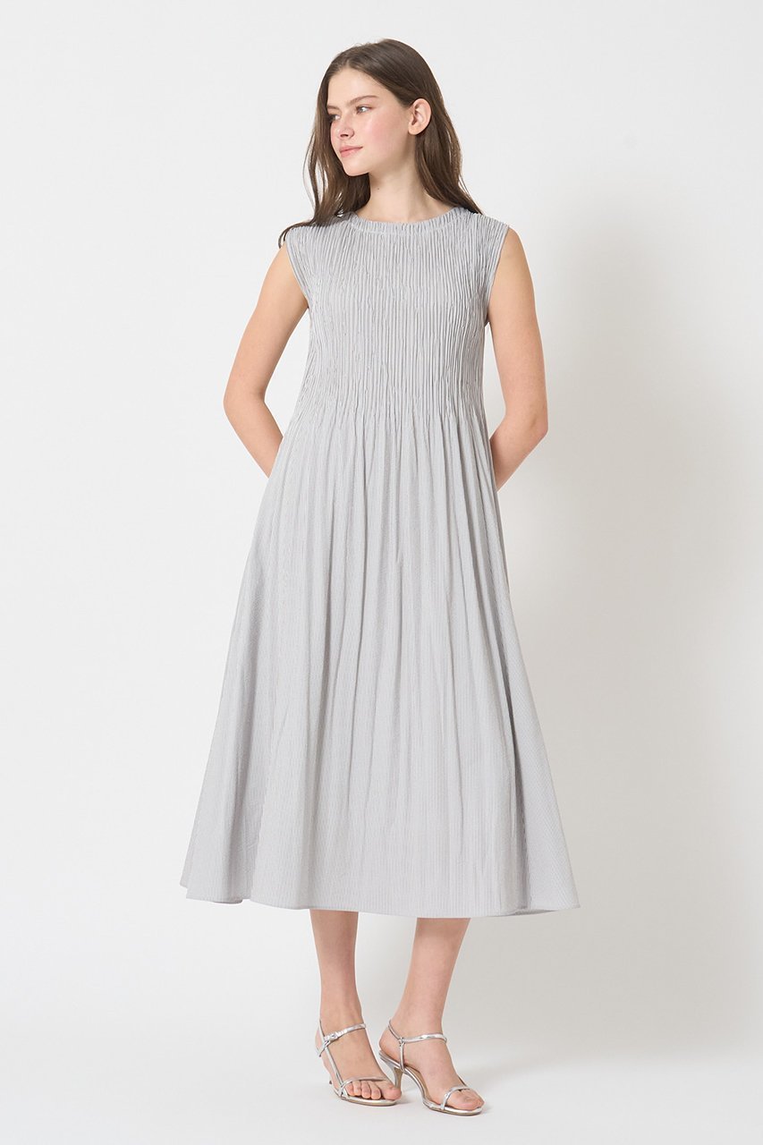 【アナイ/ANAYI】のサッカーストレッチプリーツワンピース 人気、トレンドファッション・服の通販 founy(ファニー) 　ファッション　Fashion　レディースファッション　Fashion for Women　ワンピース　Dresses　チュニック　Tunic Tops & Dresses　サッカー　Seersucker, Summer Fabric　ストライプ　Stripe, Striped Pattern　ストレッチ　Stretch, Stretchy Fabric　チュニック　Tunic, Long Top　フィット　Fit, Slim Fit　フレア　Flare, Flared　プリーツ　Pleats, Pleated　ペチコート　Petticoat, Underskirt　ロング　Long, Long-Length　エレガント 上品　Elegant　夏　Summer　無地　Plain, Solid Color　other-7|ID: prp329100004472750 ipo3291000000036064860