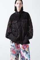 【ヒューエルミュージアム/hueLe Museum】の【STUMBLY】Lace Combi Military Jakcet ブラック|ID:prp329100004472761