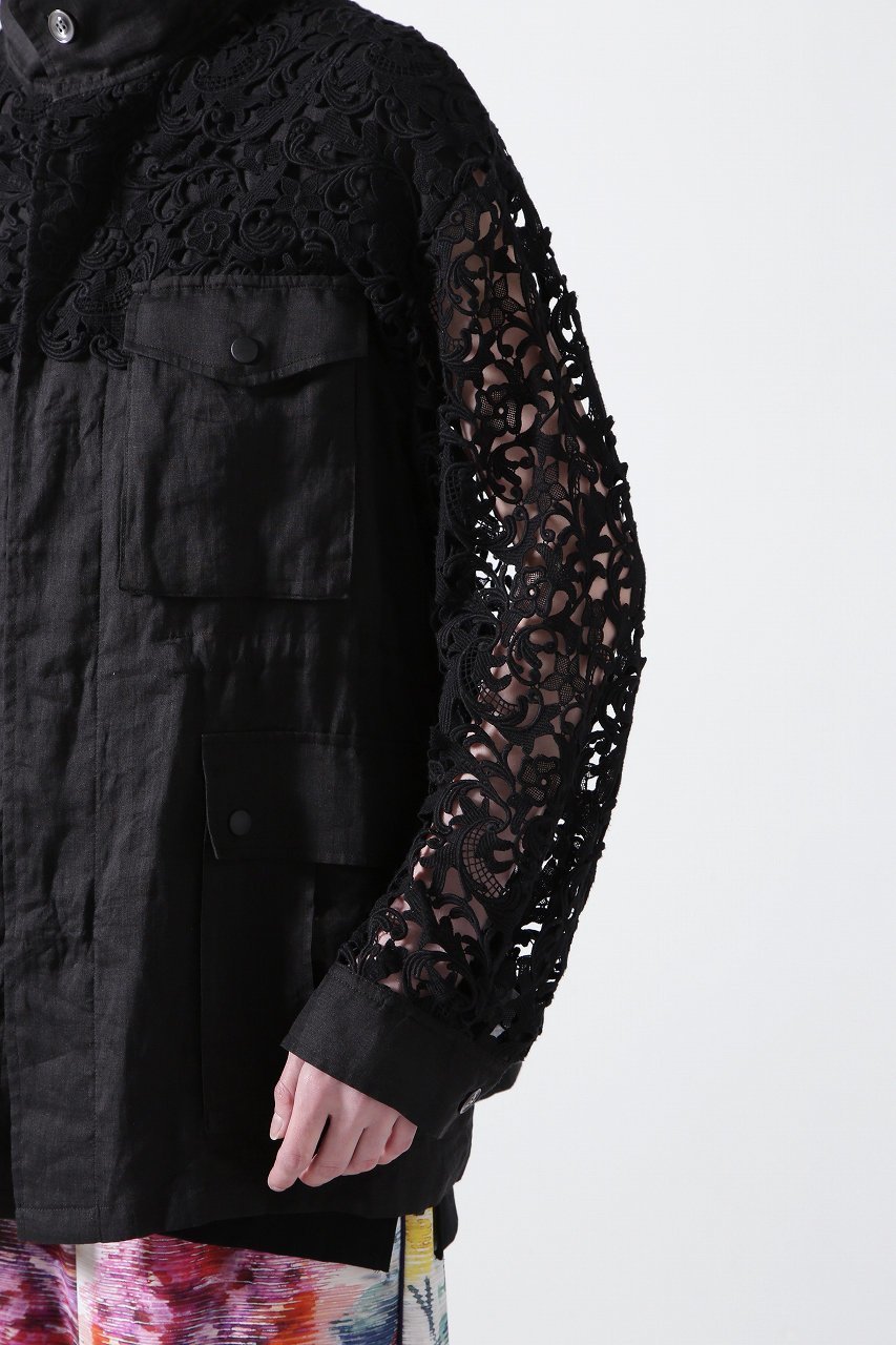 【ヒューエルミュージアム/hueLe Museum】の【STUMBLY】Lace Combi Military Jakcet 人気、トレンドファッション・服の通販 founy(ファニー) 　ファッション　Fashion　レディースファッション　Fashion for Women　アウター　Coat / Outerwear Collection　レディースジャケット・軽アウター　Jackets　ケミカル　Chemical, Chemical Wash　ジャケット　Jacket, Outerwear　ミリタリー　Military, Army Style　レース　Lace, Lace Fabric　定番　Standard, Basic Item　other-3|ID: prp329100004472761 ipo3291000000032967347