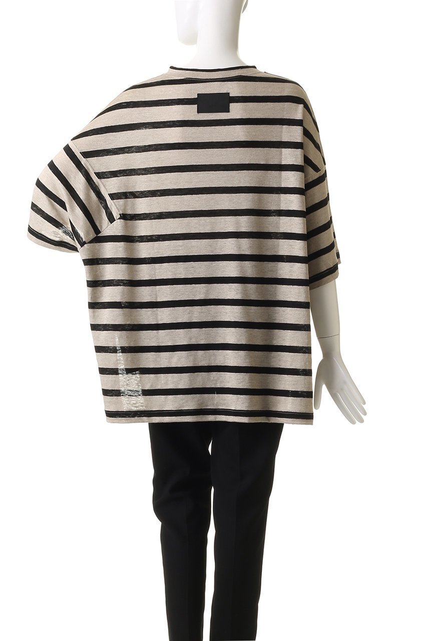 【プルミエ アロンディスモン/1er Arrondissement】の【COG THE BIGSMOKE】HARLEY リネンTシャツ 人気、トレンドファッション・服の通販 founy(ファニー) 　ファッション　Fashion　レディースファッション　Fashion for Women　トップス・カットソー　Cut & Sew Tops　シャツ・ブラウス・オフィスカジュアル　Elegant Blouses & Button-Ups　ロングTシャツ・Tシャツ　Longline T-Shirts & Tees　カットソー・ベーシックTシャツ　Cut-and-Sewn Tops / Stretch Tees & Basics　ショート　Short, Short Length　シンプル　Simple, Minimal　スリーブ　Sleeve, Long Sleeve / Short Sleeve　ボーダー　Border, Stripe　リネン　Linen, Linen Fabric　夏　Summer　other-4|ID: prp329100004474957 ipo3291000000032855869