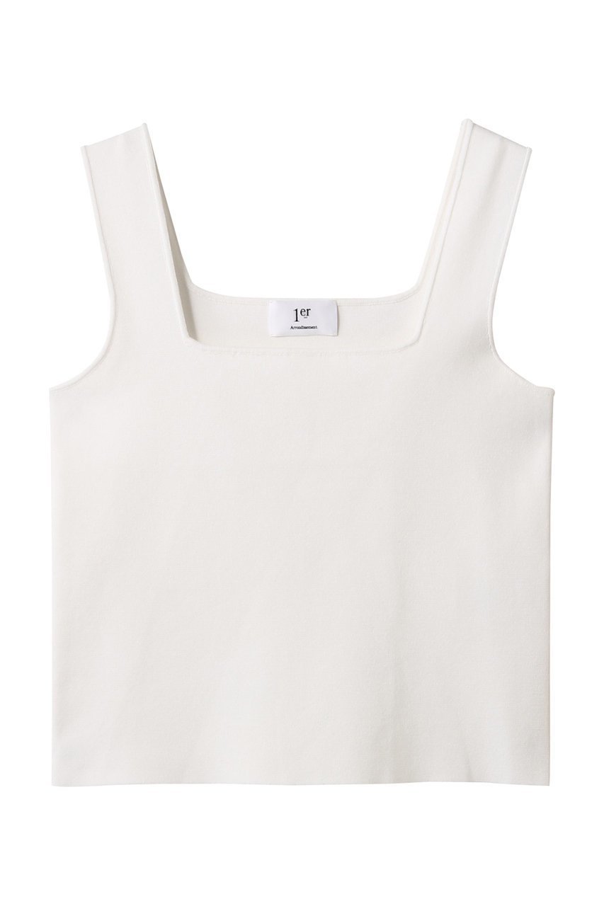 【プルミエ アロンディスモン/1er Arrondissement】のミラノリブスクエアショートタンク インテリア・キッズ・メンズ・レディースファッション・服の通販 founy(ファニー) 　ファッション　Fashion　レディースファッション　Fashion for Women　トップス・カットソー　Cut & Sew Tops　キャミソール&ノースリーブ　Camisoles & Sleeveless Tops　シャツ・ブラウス・オフィスカジュアル　Elegant Blouses & Button-Ups　ロングTシャツ・Tシャツ　Longline T-Shirts & Tees　カットソー・ベーシックTシャツ　Cut-and-Sewn Tops / Stretch Tees & Basics　おすすめ　Recommended / Our Picks　インナー　Innerwear　キャミソール　Camisole, Spaghetti Strap Top　シンプル　Simple, Minimal　スクエア　Square, Square Shape　タンク　Tank Top, Sleeveless Top　デコルテ　Décolleté, Neckline　ミラノリブ　Milano Rib, Milano Stitch　オフホワイト|ID: prp329100004474970 ipo3291000000035320863