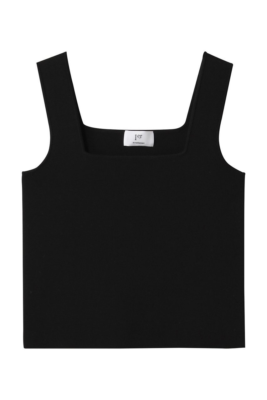 【プルミエ アロンディスモン/1er Arrondissement】のミラノリブスクエアショートタンク インテリア・キッズ・メンズ・レディースファッション・服の通販 founy(ファニー) 　ファッション　Fashion　レディースファッション　Fashion for Women　トップス・カットソー　Cut & Sew Tops　キャミソール&ノースリーブ　Camisoles & Sleeveless Tops　シャツ・ブラウス・オフィスカジュアル　Elegant Blouses & Button-Ups　ロングTシャツ・Tシャツ　Longline T-Shirts & Tees　カットソー・ベーシックTシャツ　Cut-and-Sewn Tops / Stretch Tees & Basics　おすすめ　Recommended / Our Picks　インナー　Innerwear　キャミソール　Camisole, Spaghetti Strap Top　シンプル　Simple, Minimal　スクエア　Square, Square Shape　タンク　Tank Top, Sleeveless Top　デコルテ　Décolleté, Neckline　ミラノリブ　Milano Rib, Milano Stitch　ブラック|ID: prp329100004474970 ipo3291000000035320864