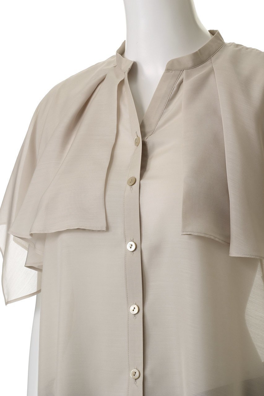 【アナイ/ANAYI】のスパンローンケープラッフルブラウス 人気、トレンドファッション・服の通販 founy(ファニー) 　ファッション　Fashion　レディースファッション　Fashion for Women　トップス・カットソー　Cut & Sew Tops　シャツ・ブラウス・オフィスカジュアル　Elegant Blouses & Button-Ups　ショート　Short, Short Length　スリーブ　Sleeve, Long Sleeve / Short Sleeve　フェミニン　Feminine, Girly　ラッフル　Ruffle, Frill　再入荷　Restock / Back in Stock　other-5|ID: prp329100004474979 ipo3291000000035054874